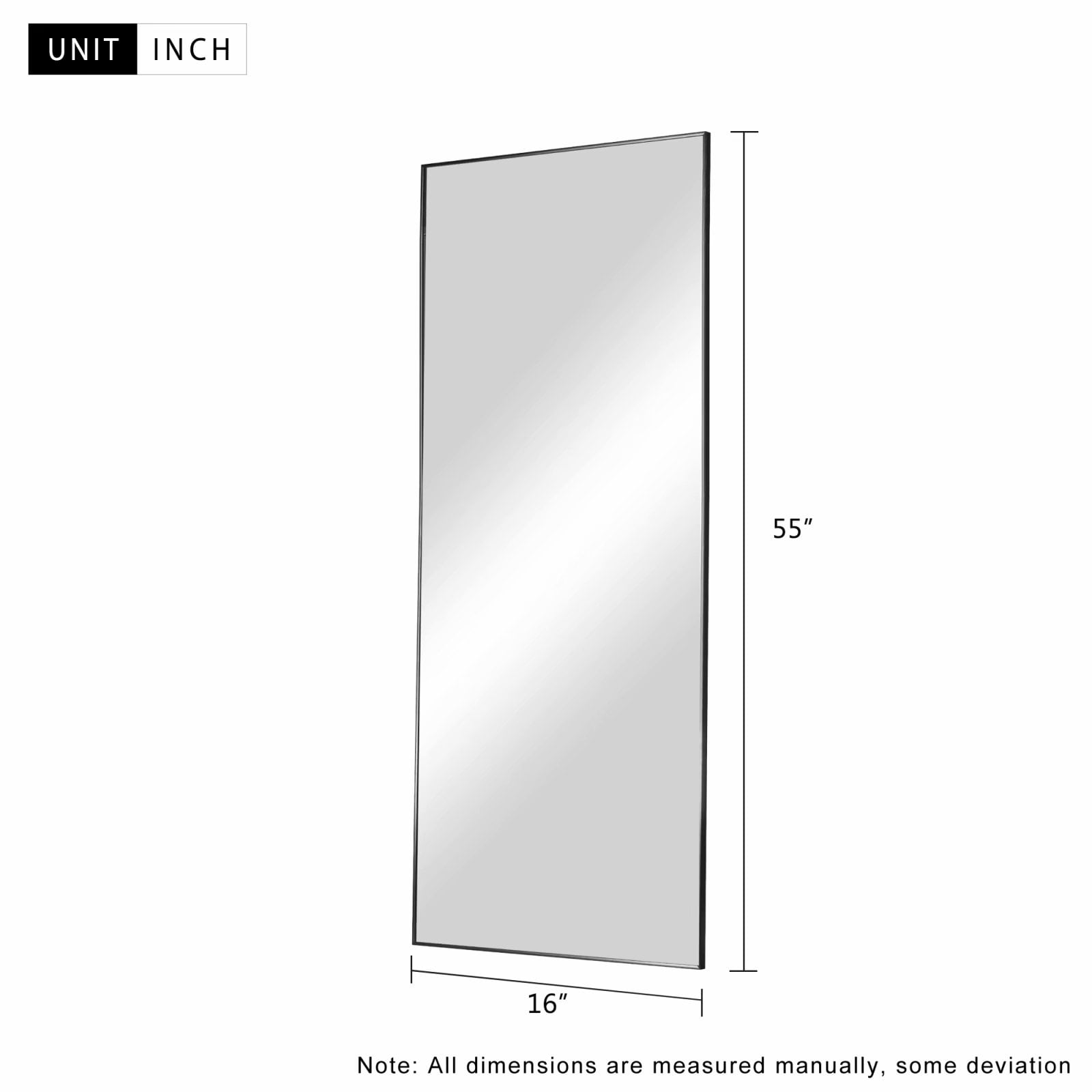 Aluminum Alloy Full-length Hanging, Leaning, or Standing Mirror