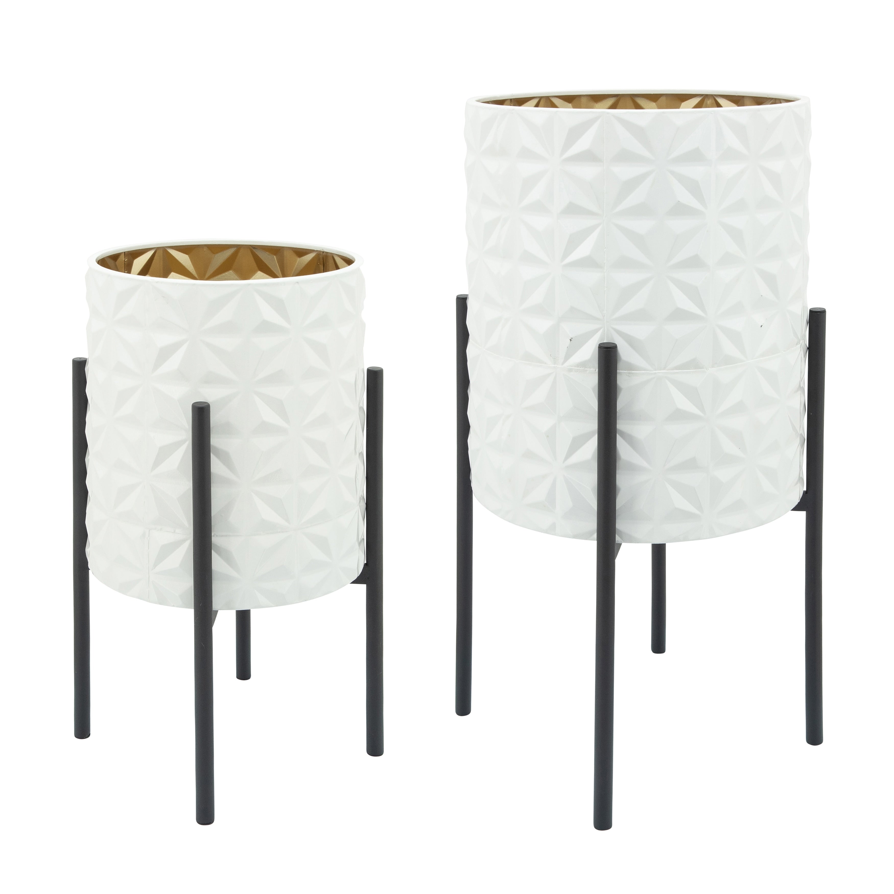 Sagebrook Home Chic Modern Planter Set of 2 - A Statement Piece for Indoor or Outdoor Greenery, Ideal for Contemporary Spaces