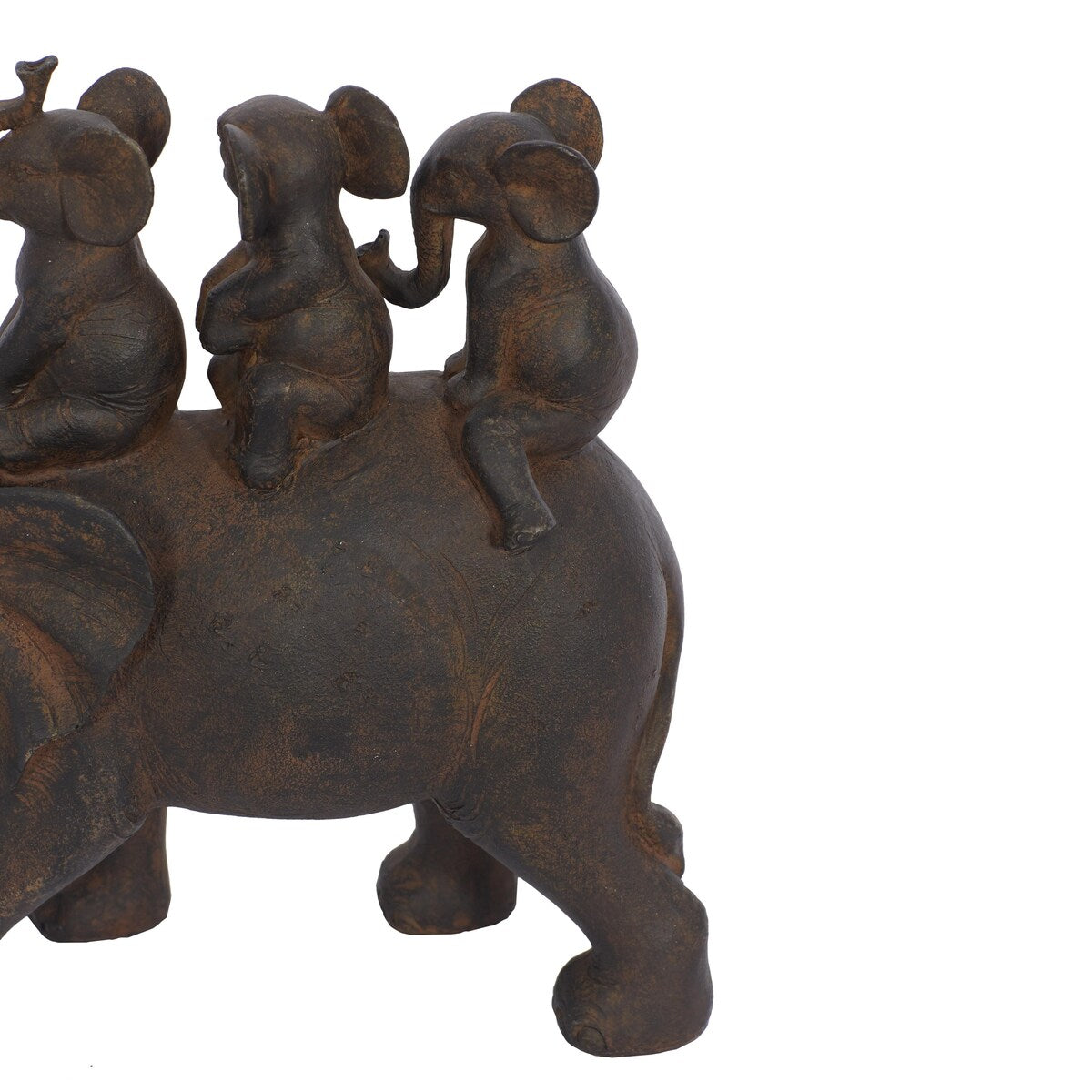 Polystone Elephant Decorative Sculpture - Brown - Roche River Decor