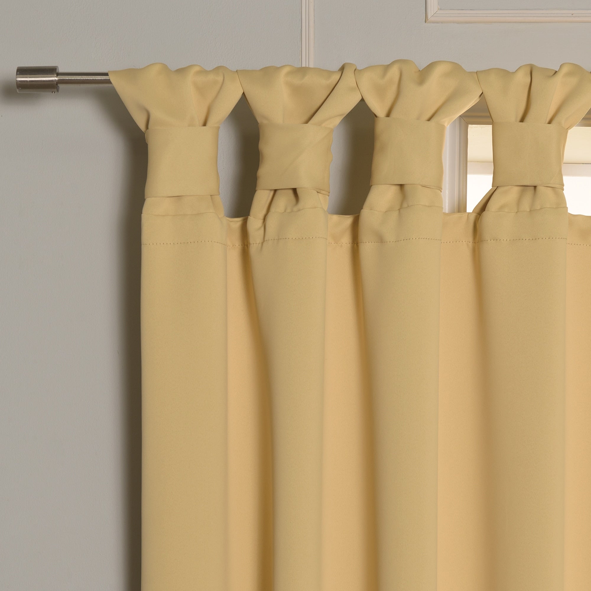 Aurora Home Thermal Insulated Blackout Knotted Tab Curtains