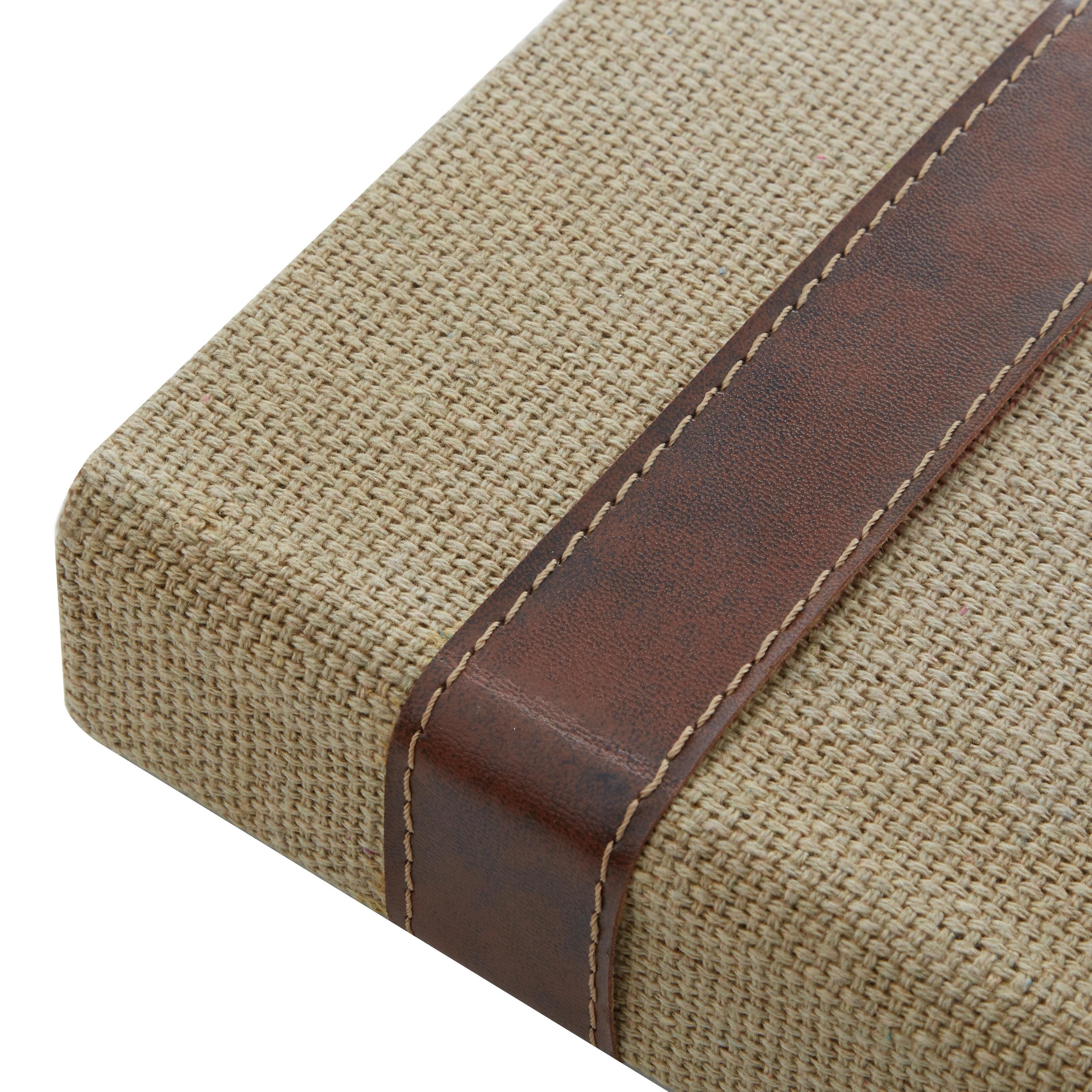 Linen Leather or Wooden Fabric Storage Book Decorative Box - Set of 3 or 4 Multi Colored - Roche River Decor