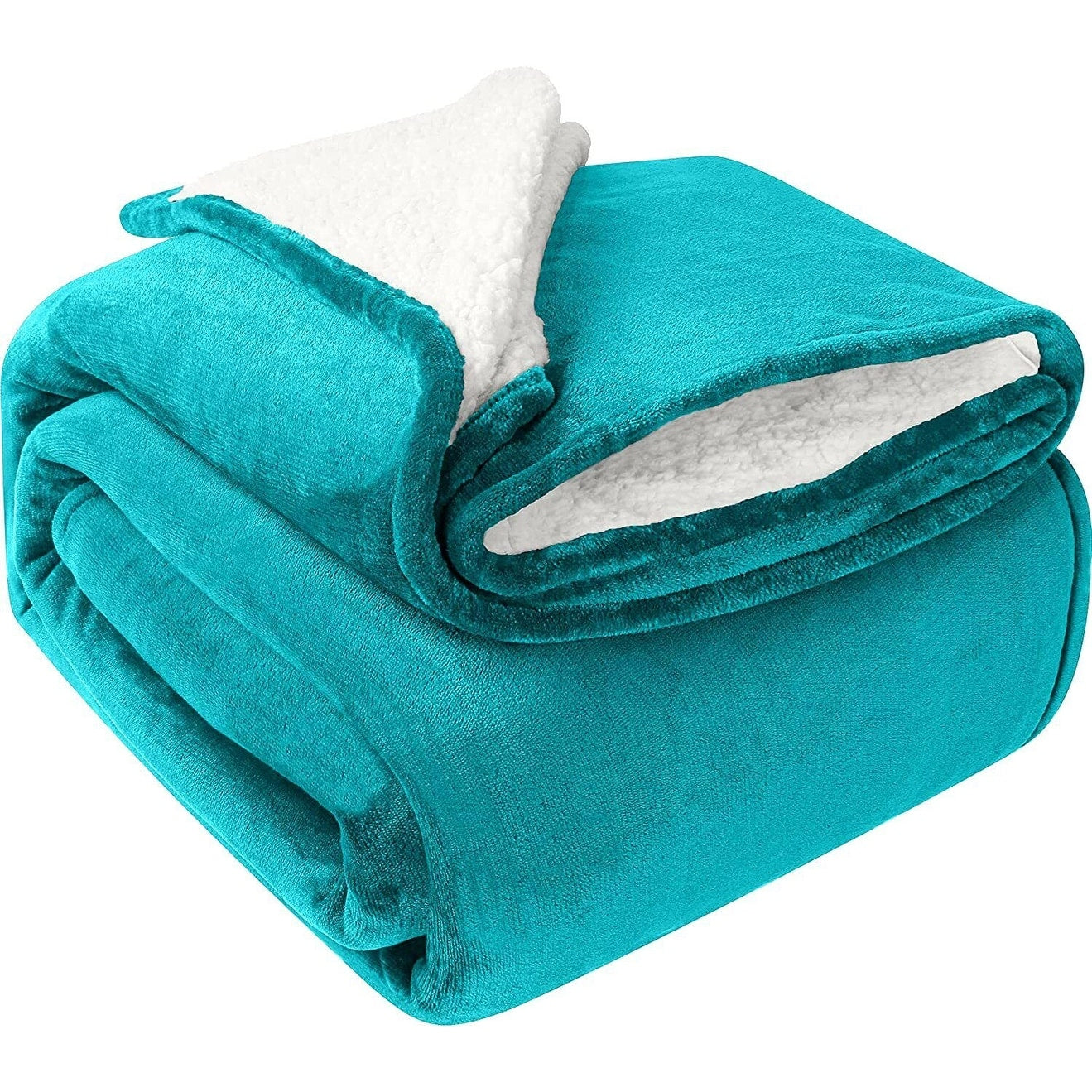 480GSM Sherpa Fleece Reversible Bed Blanket in King Size