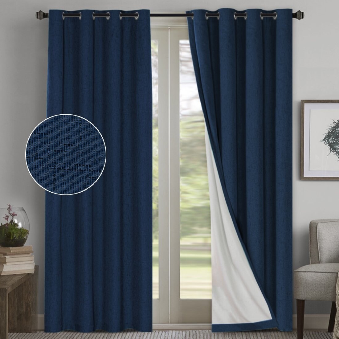 PrimeBeau Thermal Insulated Blackout Curtains w/Waterproof Coating