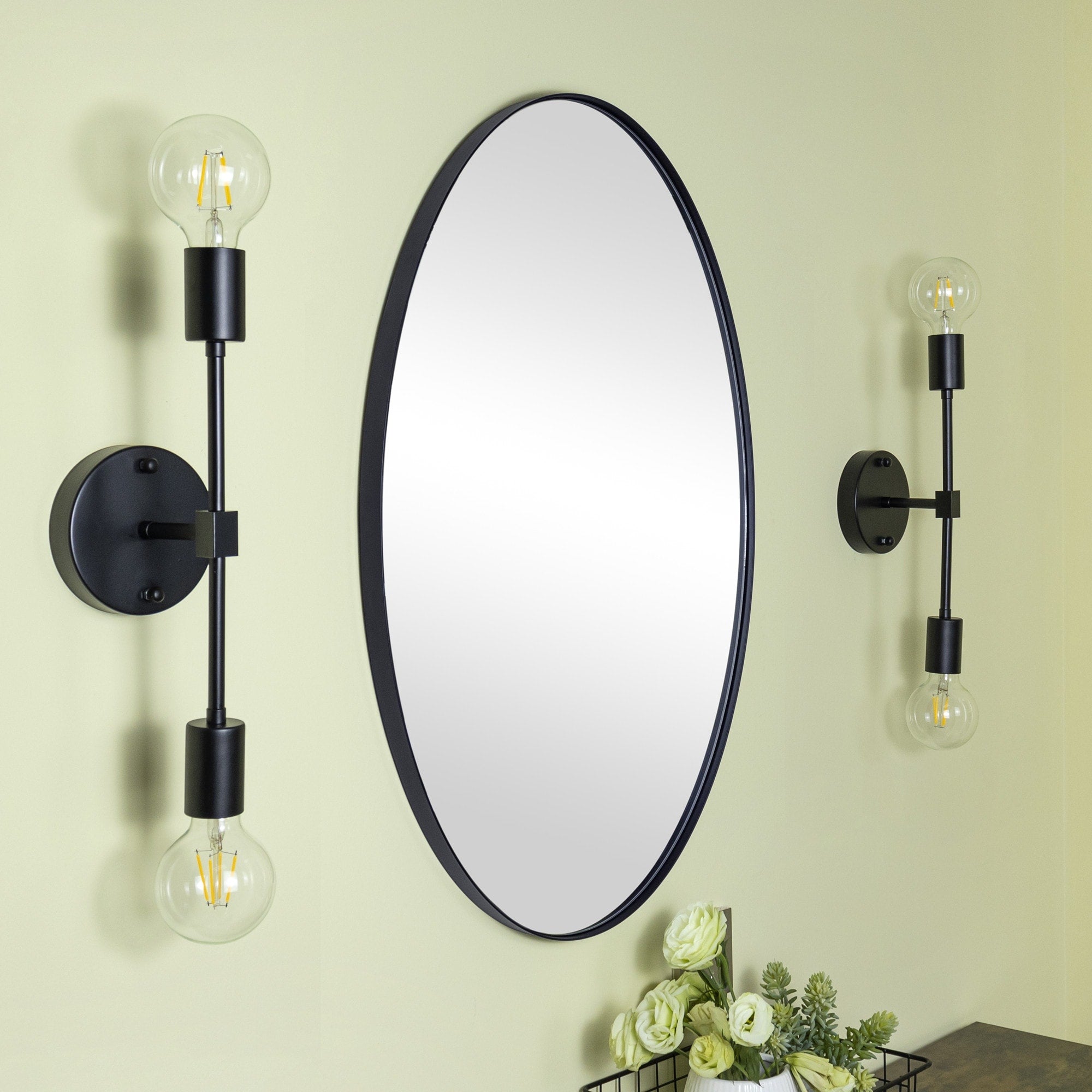 TEHOME Javell Oval Metal Wall Mirror