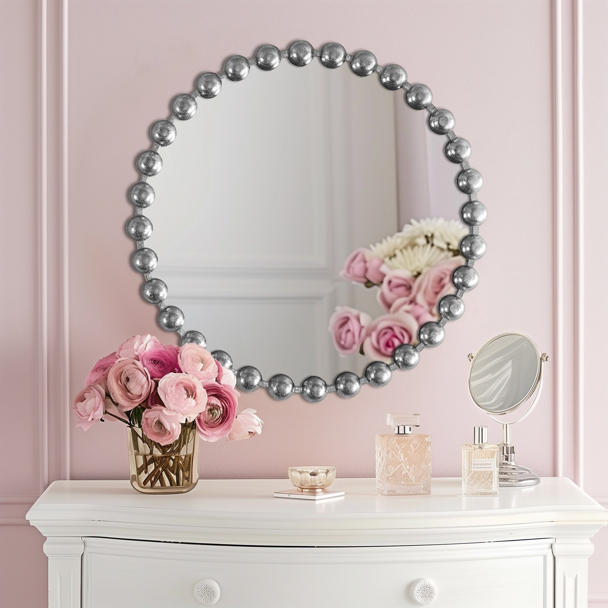 Madison Park Signature Marlowe Beaded Round Wall Mirror