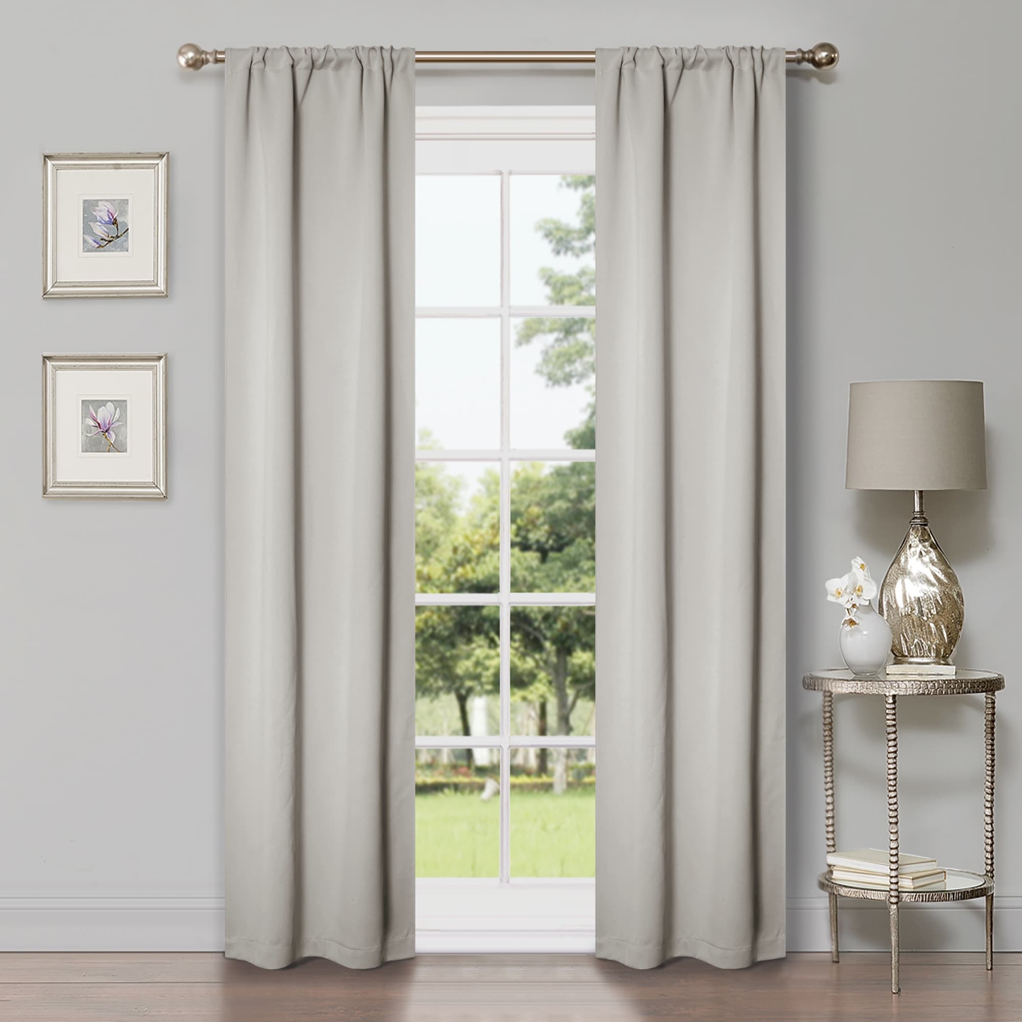 Superior Modern Solid Room Darkening Blackout Curtains, Rod Pocket