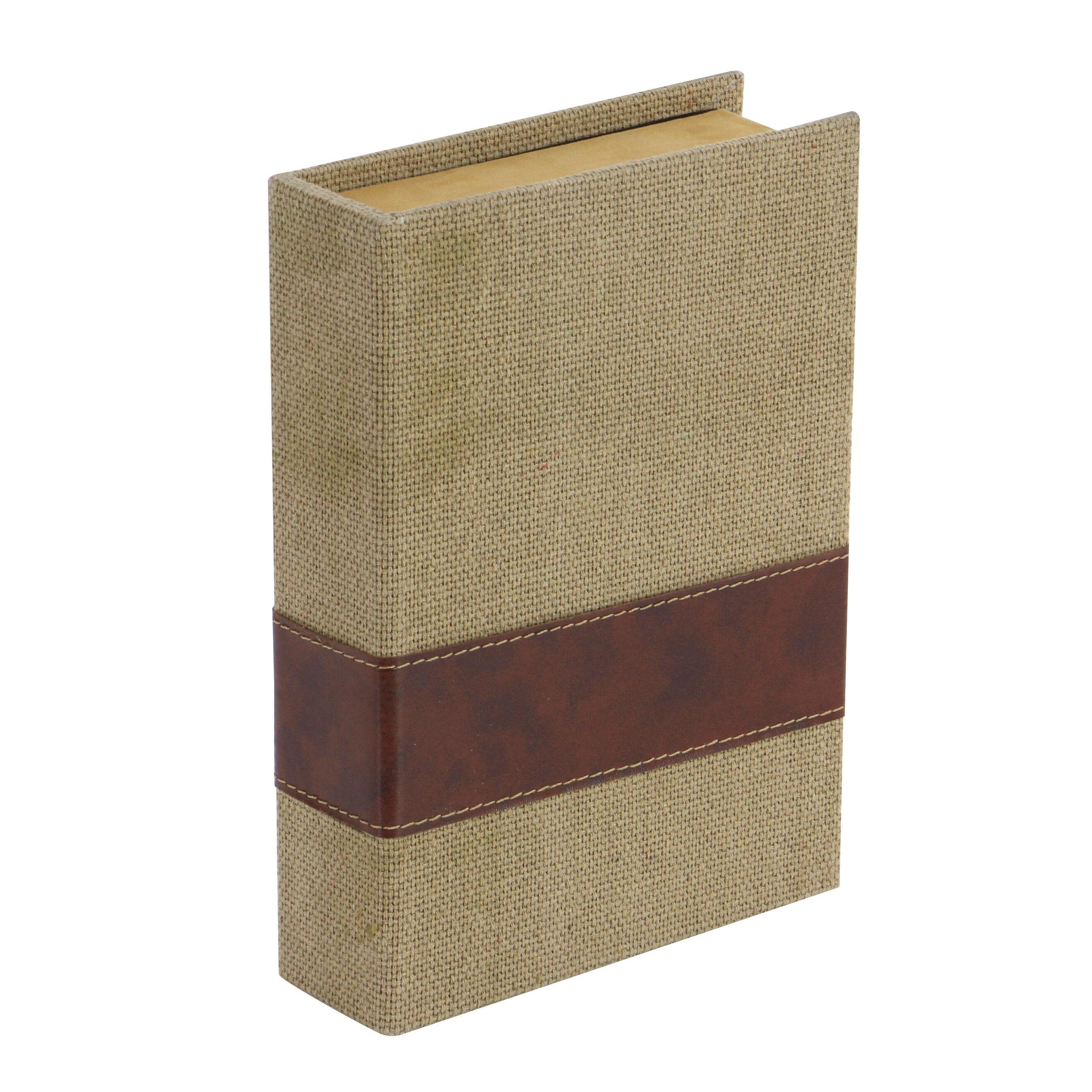 Linen Leather or Wooden Fabric Storage Book Decorative Box - Set of 3 or 4 Multi Colored - Roche River Decor