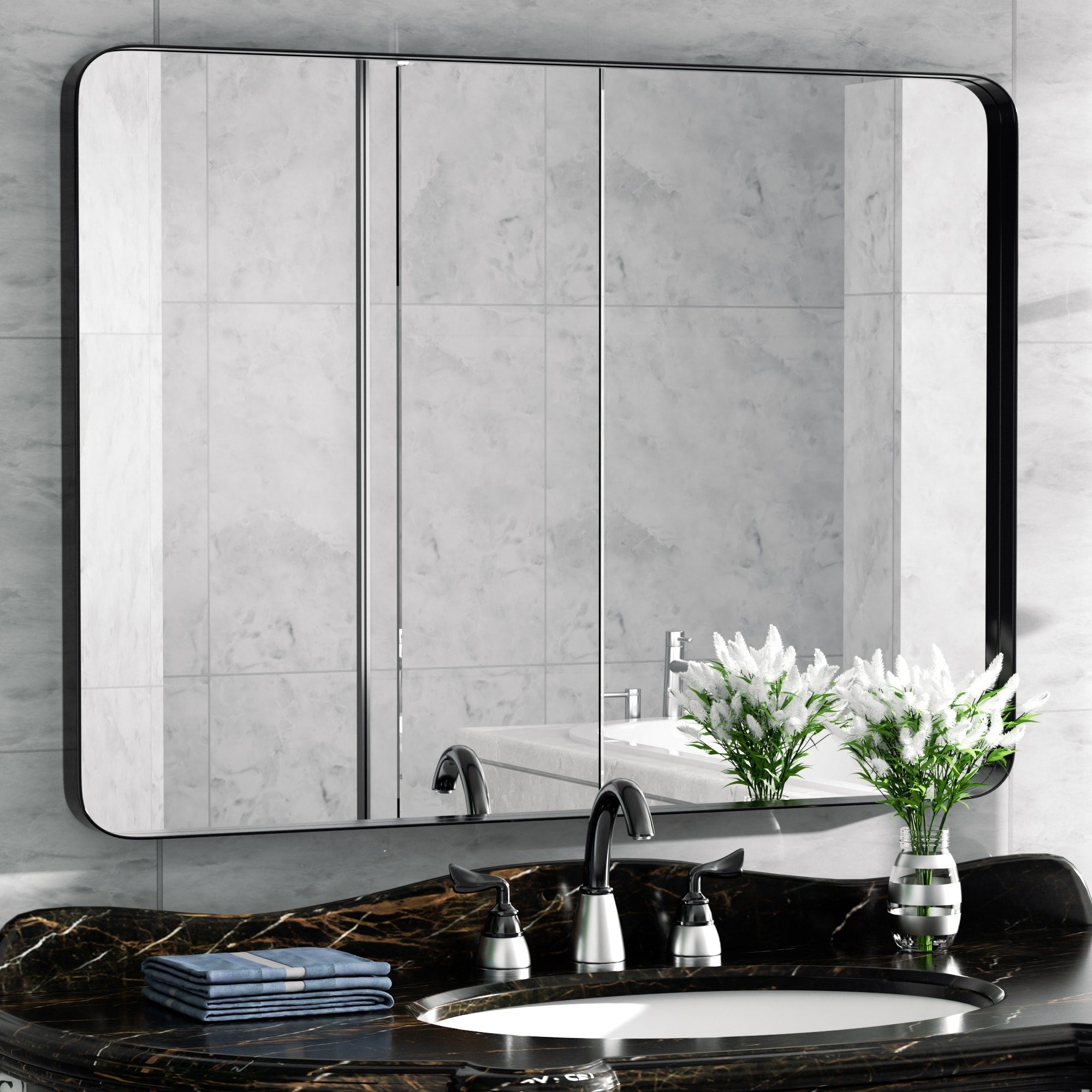 Stainless Steel Rectangular Mirror, Bathroom Mirror, Dressing Mirror, Wall Mirror, Decorative Mirror