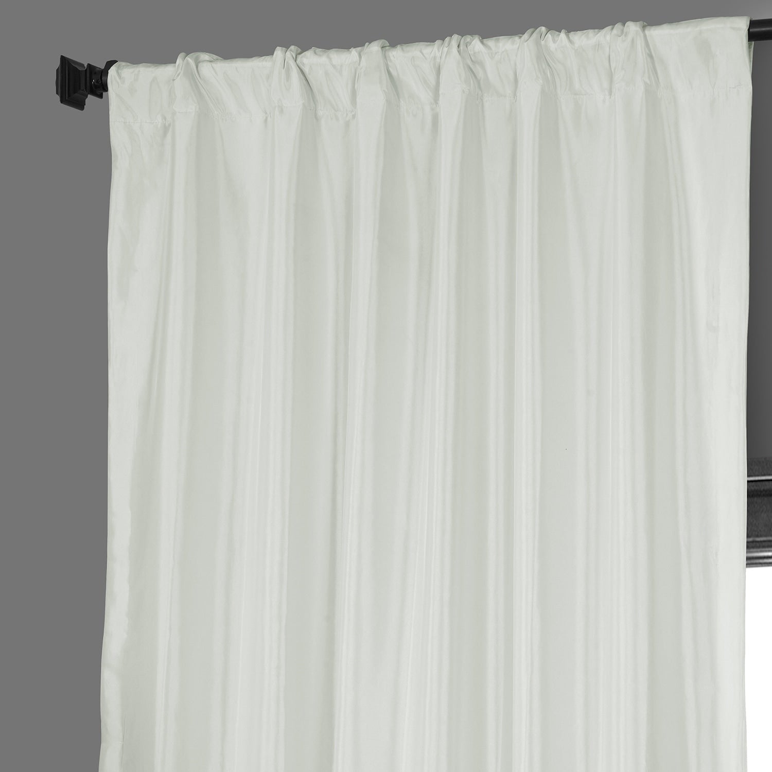 Exclusive Fabric Faux Silk Taffeta Solid Blackout Curtain (1 Panel)