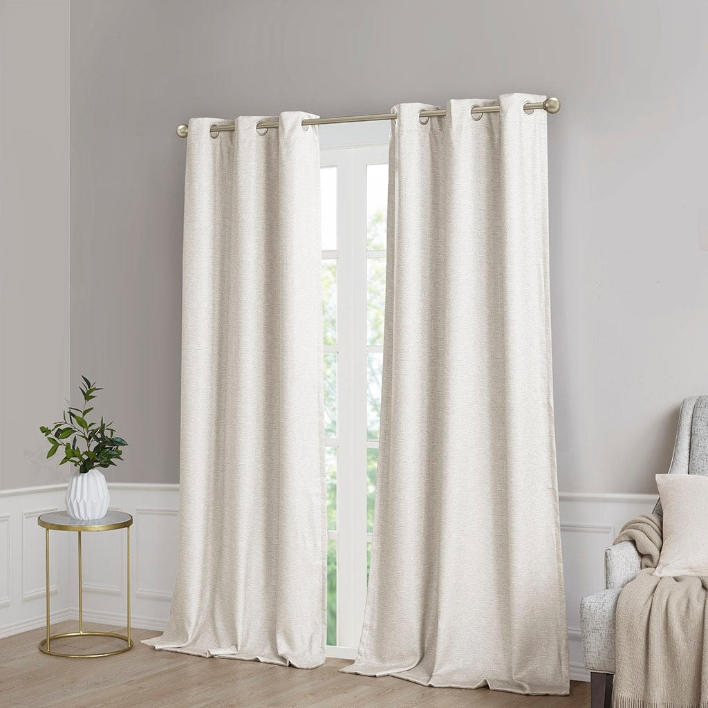 Printed Faux Silk Total Blackout Curtain Panel Pair