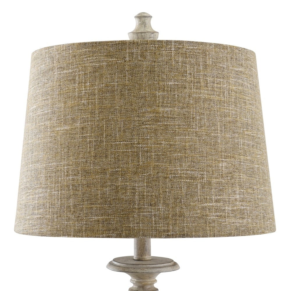 The Gray Barn Willowsun Distressed Off White Candlestick Footed Table Lamp