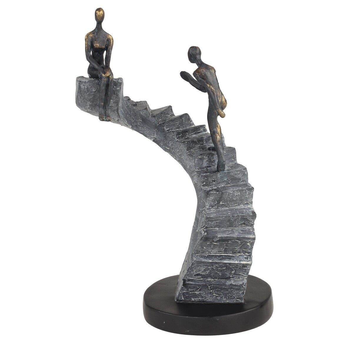 Polystone People Decorative Sculpture with Stairs - Black - Roche River Decor