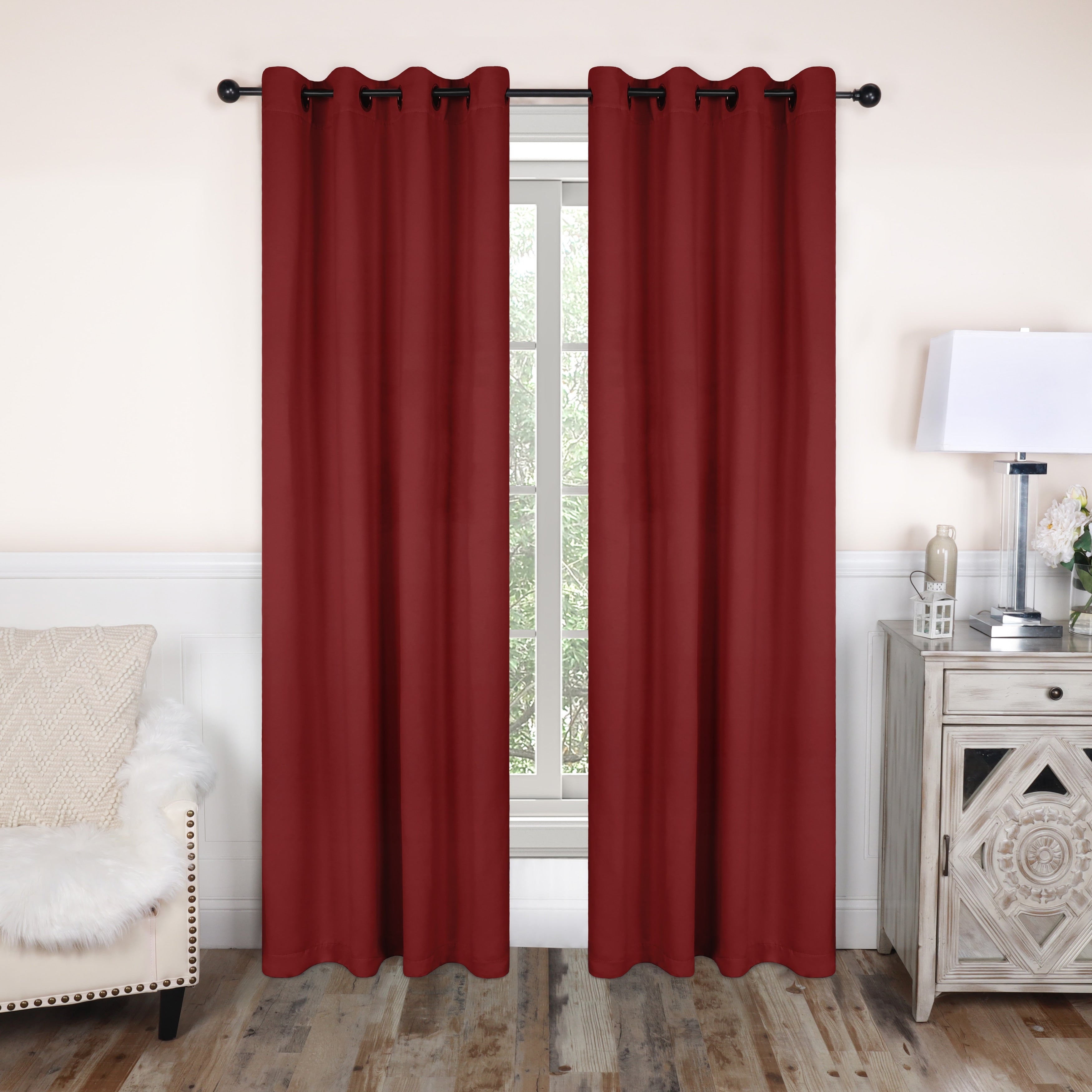 Superior Modern Solid Room Darkening Blackout Curtains, Rod Pocket