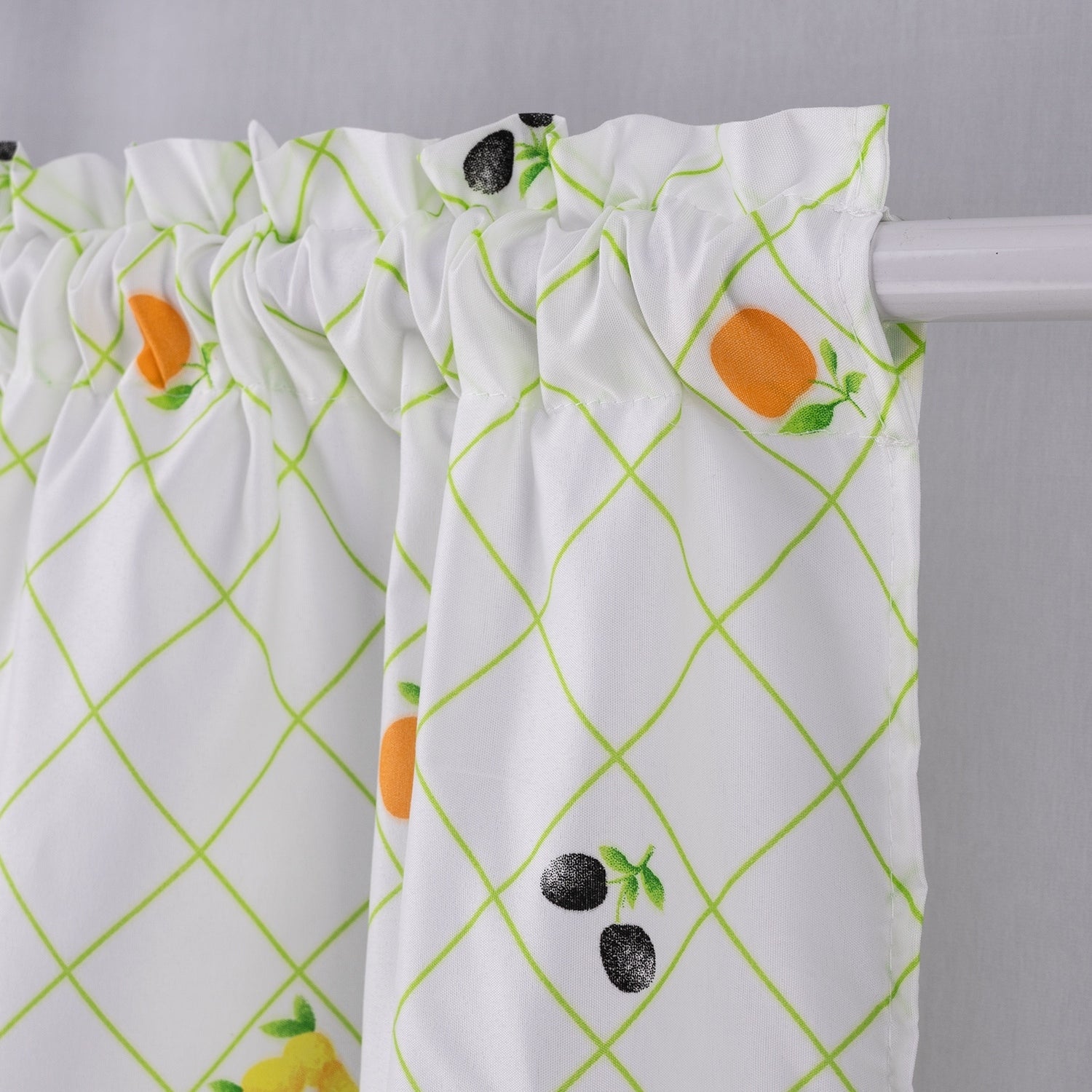 RT Designers Collection Ruffle Fruit Medley Tier and Valance Kitchen Curtain Set