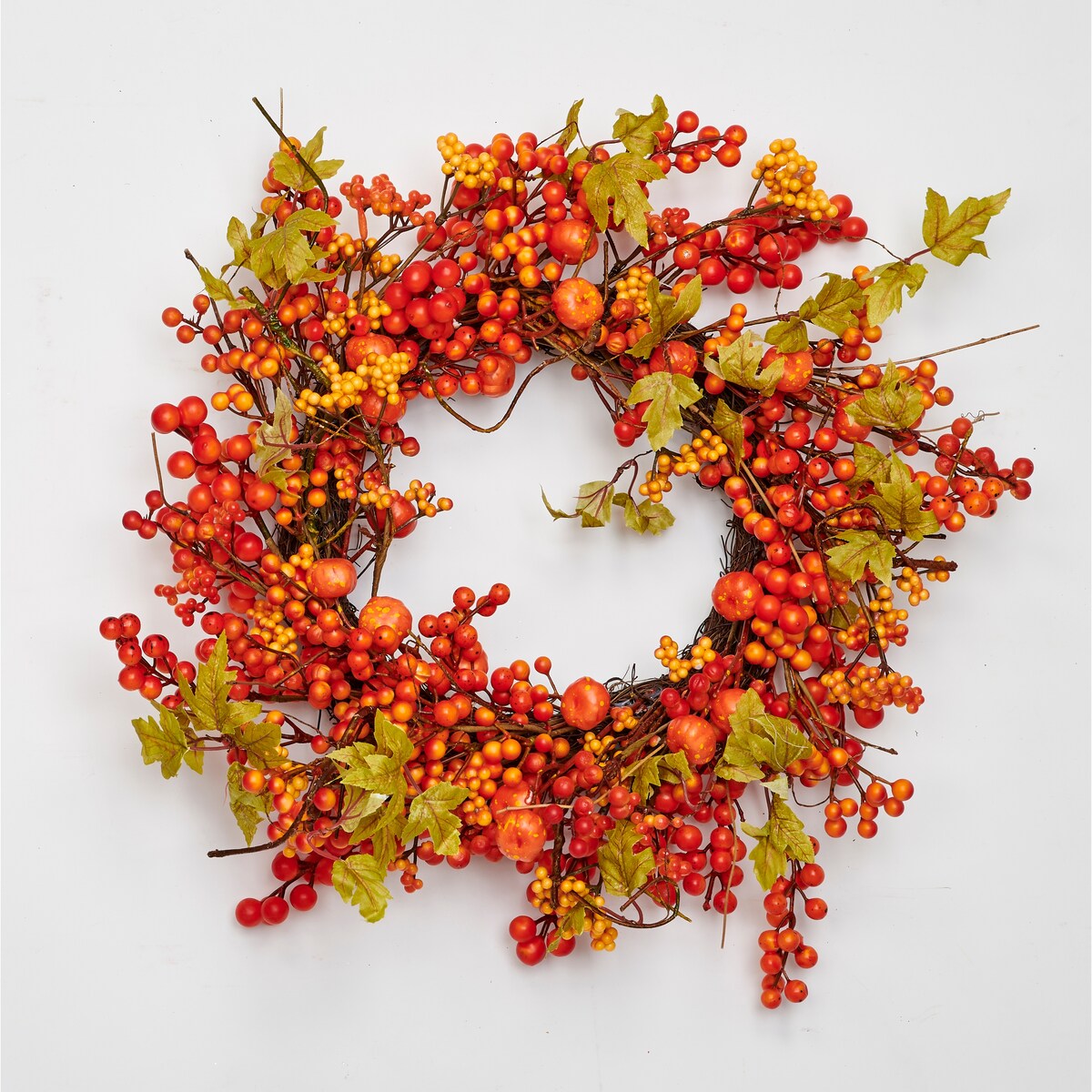 24 Fall Berries & Mini Pumpkin Wreath