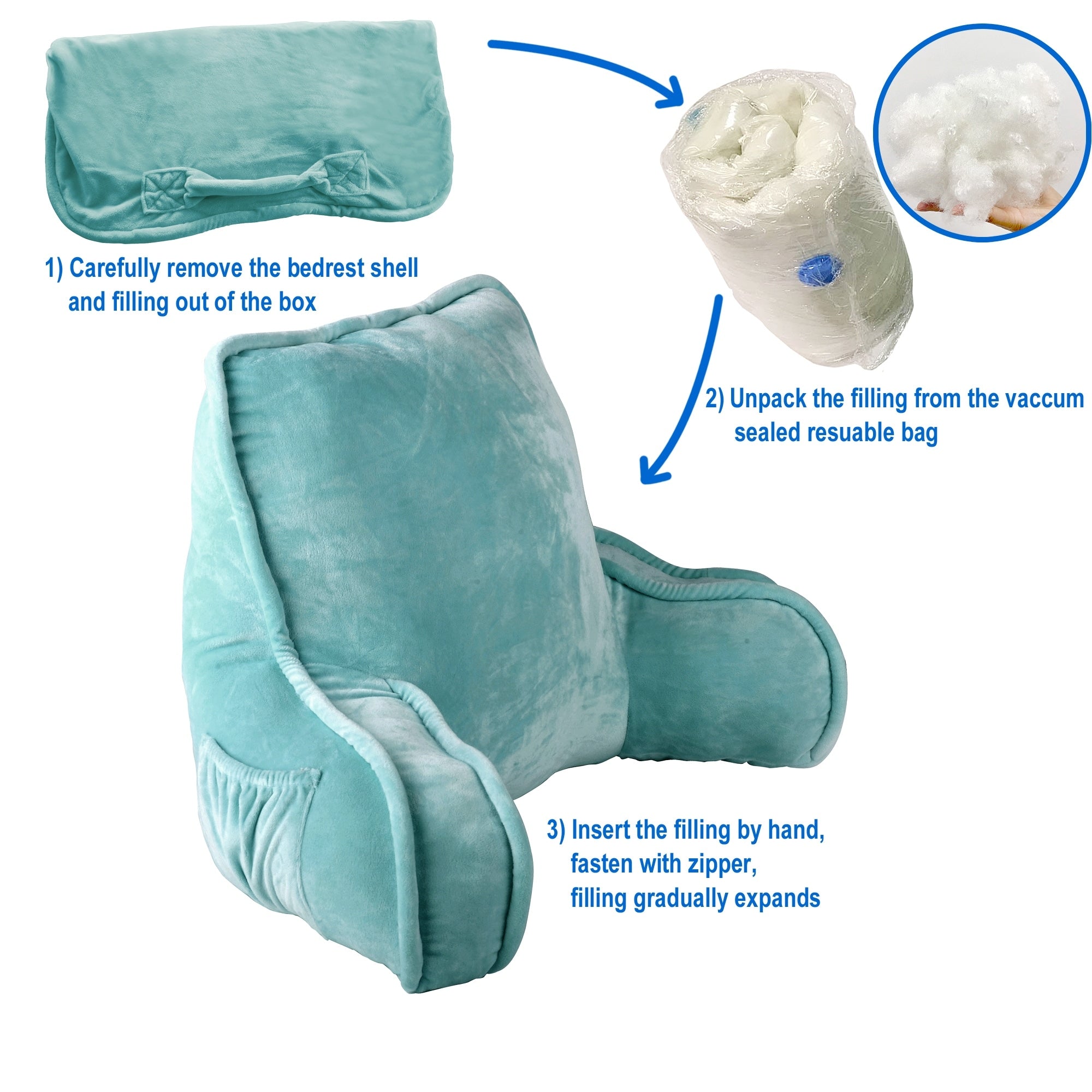 Super soft Lounger Need Assembly Bedrest Reading Pillow