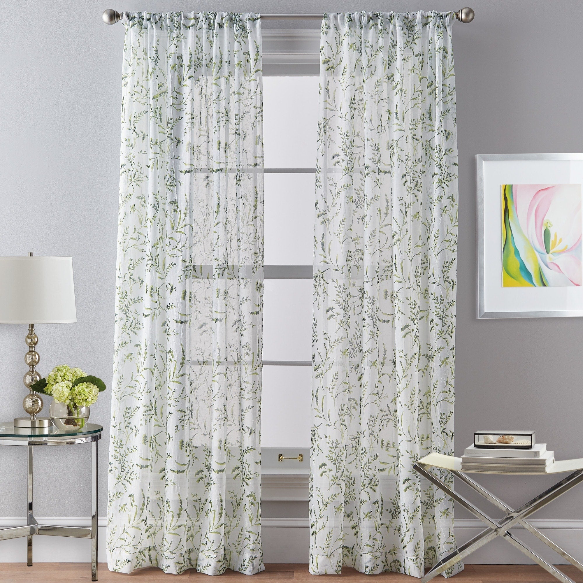 Santa Barbara Voile Rod Pocket Curtain Panel