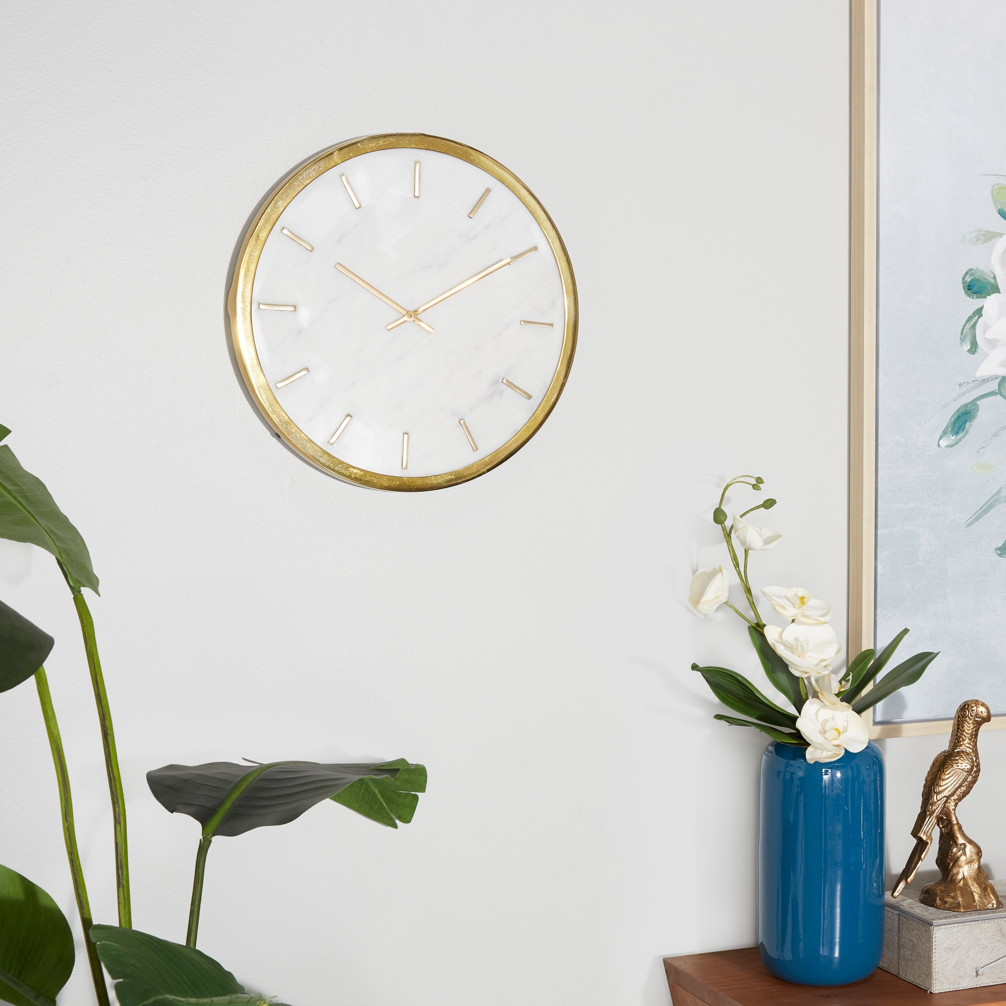CosmoLiving by Cosmopolitan Marble Glam Wall Clock