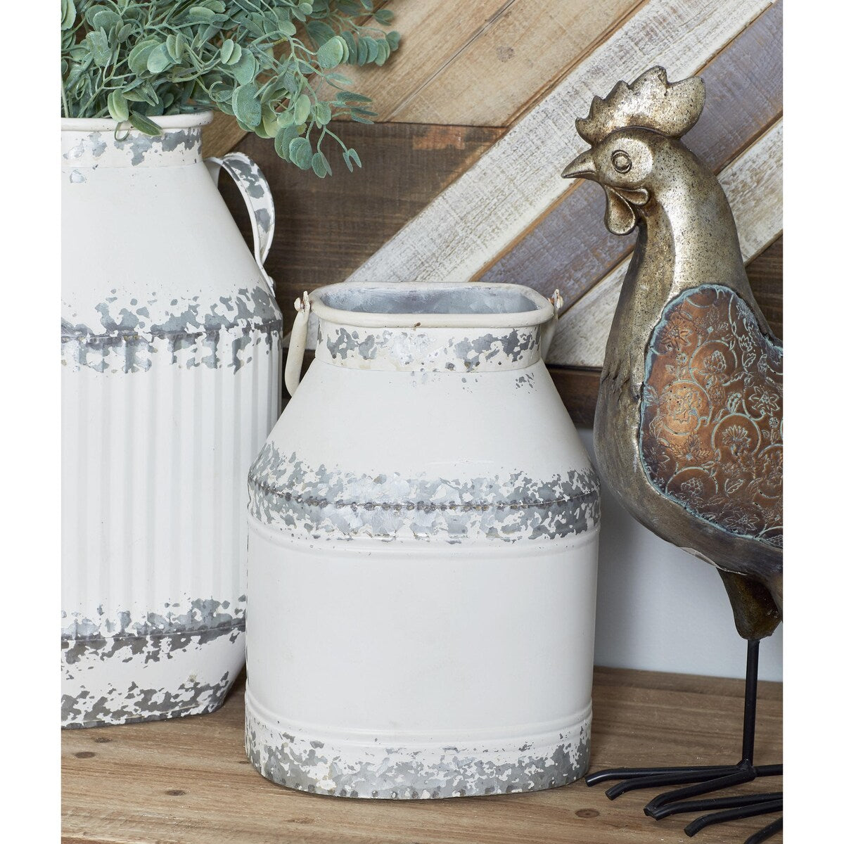 Metal Decorative Vase - Set of 2 White - Roche River Decor