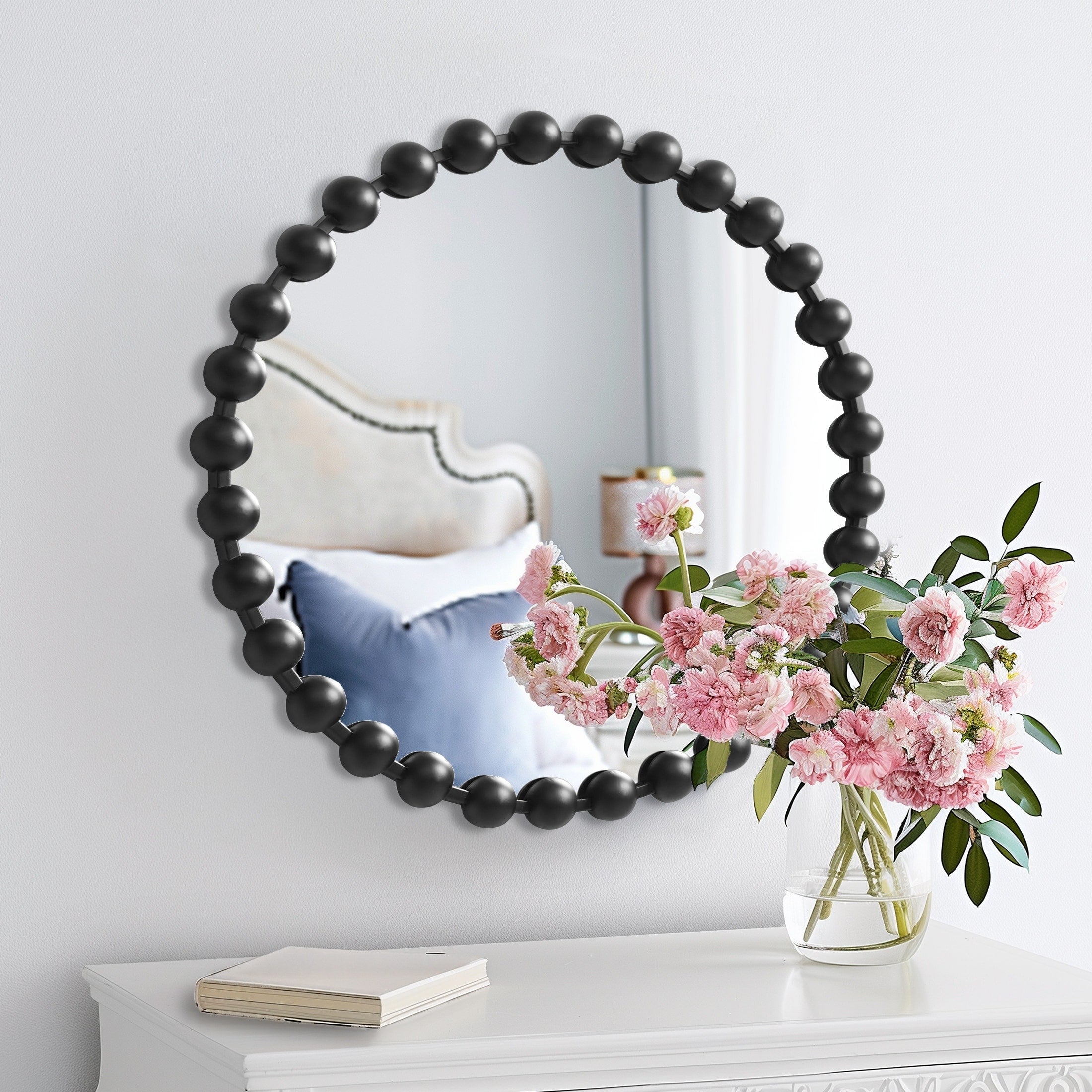 Madison Park Signature Marlowe Beaded Round Wall Mirror