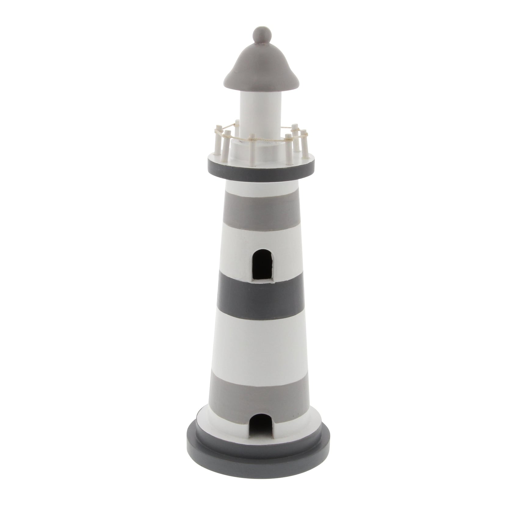 Gray Wooden Light House Decorative Sculpture