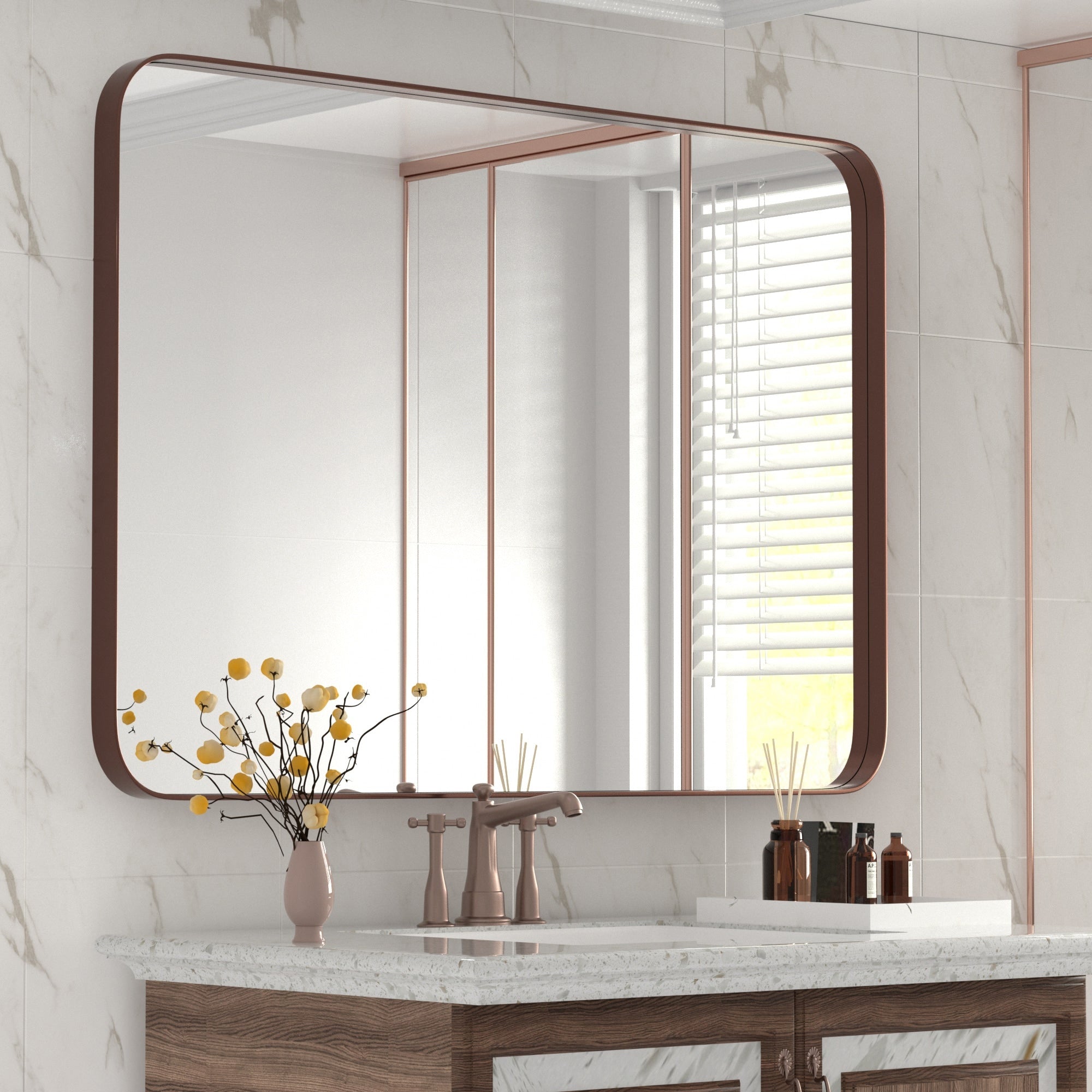 Stainless Steel Rectangular Mirror, Bathroom Mirror, Dressing Mirror, Wall Mirror, Decorative Mirror