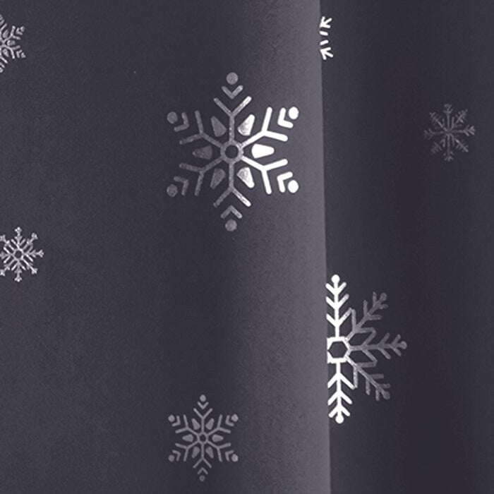 Aurora Home Silver Foil Snowflake Thermal Insulated Blackout Curtains