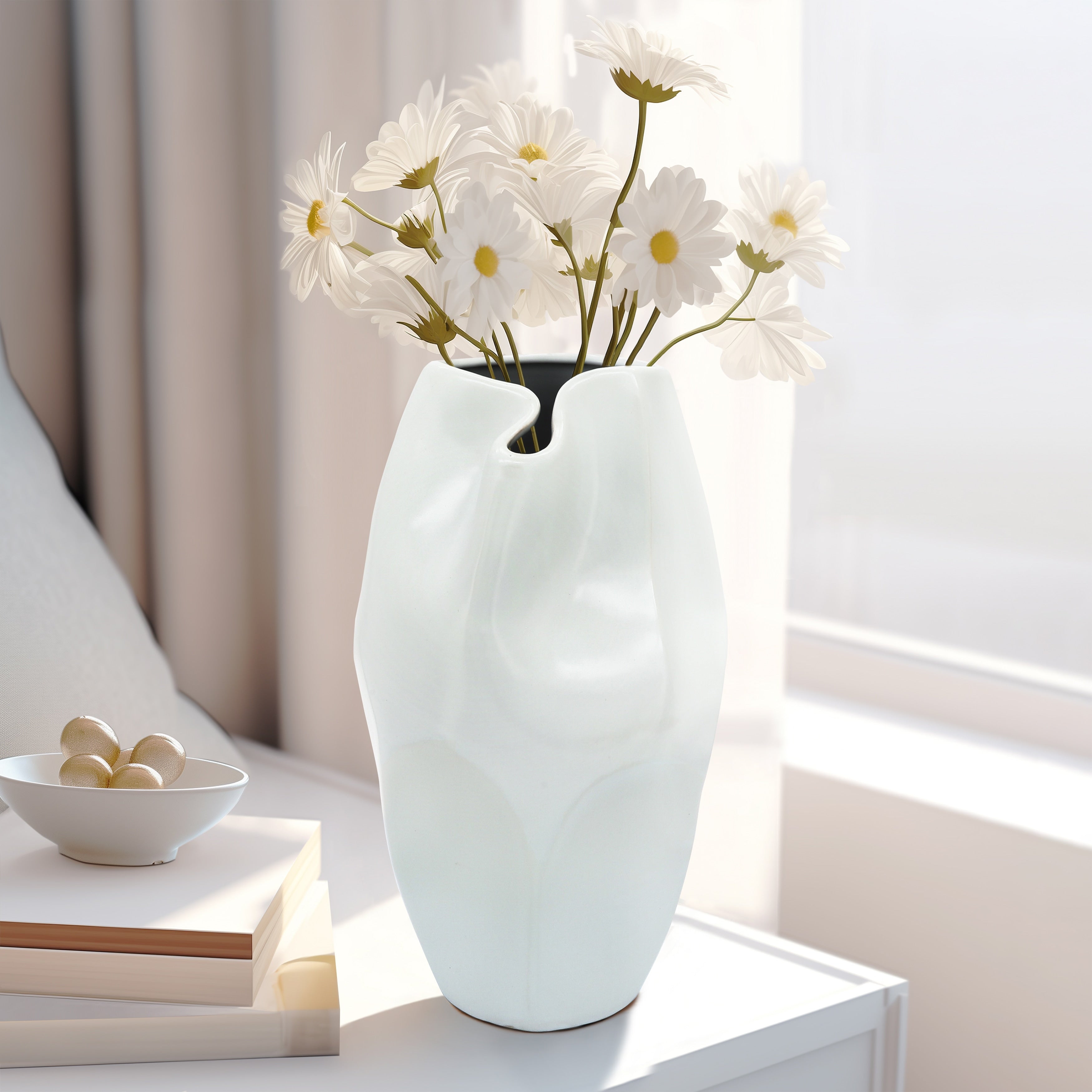 Sagebrook Home Ceramic Elegant Decorative Vase for Stylish Interiors