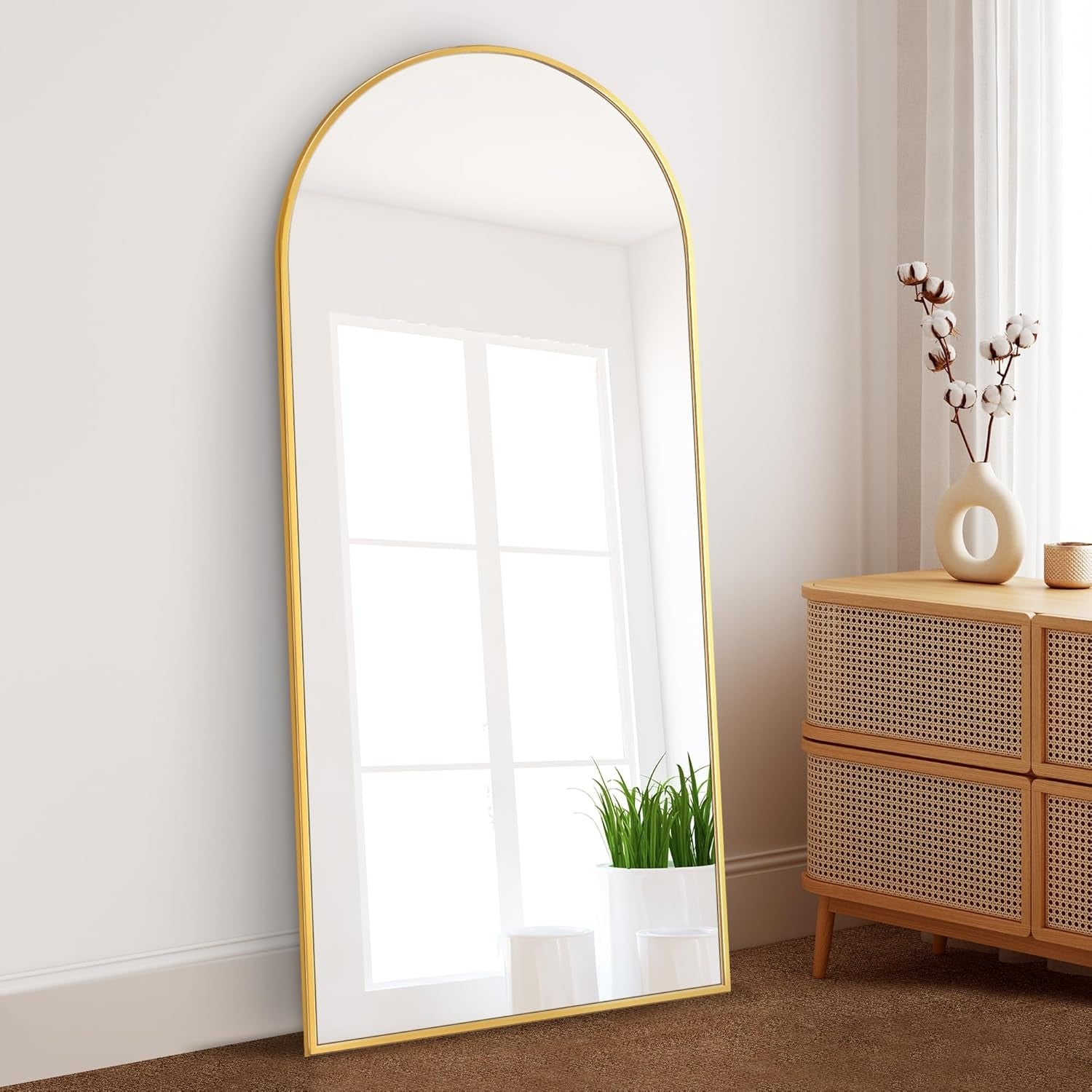 71x24 Inch Arch Full Length Mirror, Modern Design Standing Floor Mirror, Full Body Mirror for Living Room, Bedroom, Bathroom