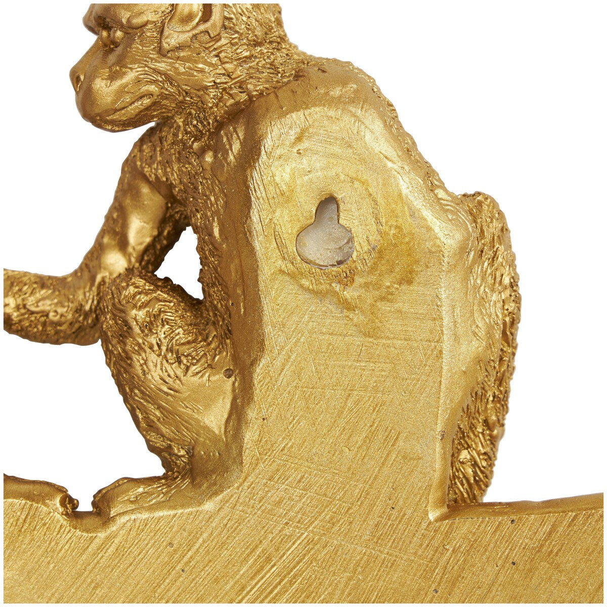 Polystone Monkey Textured 4 Hanger Wall Hook - Gold - Roche River Decor