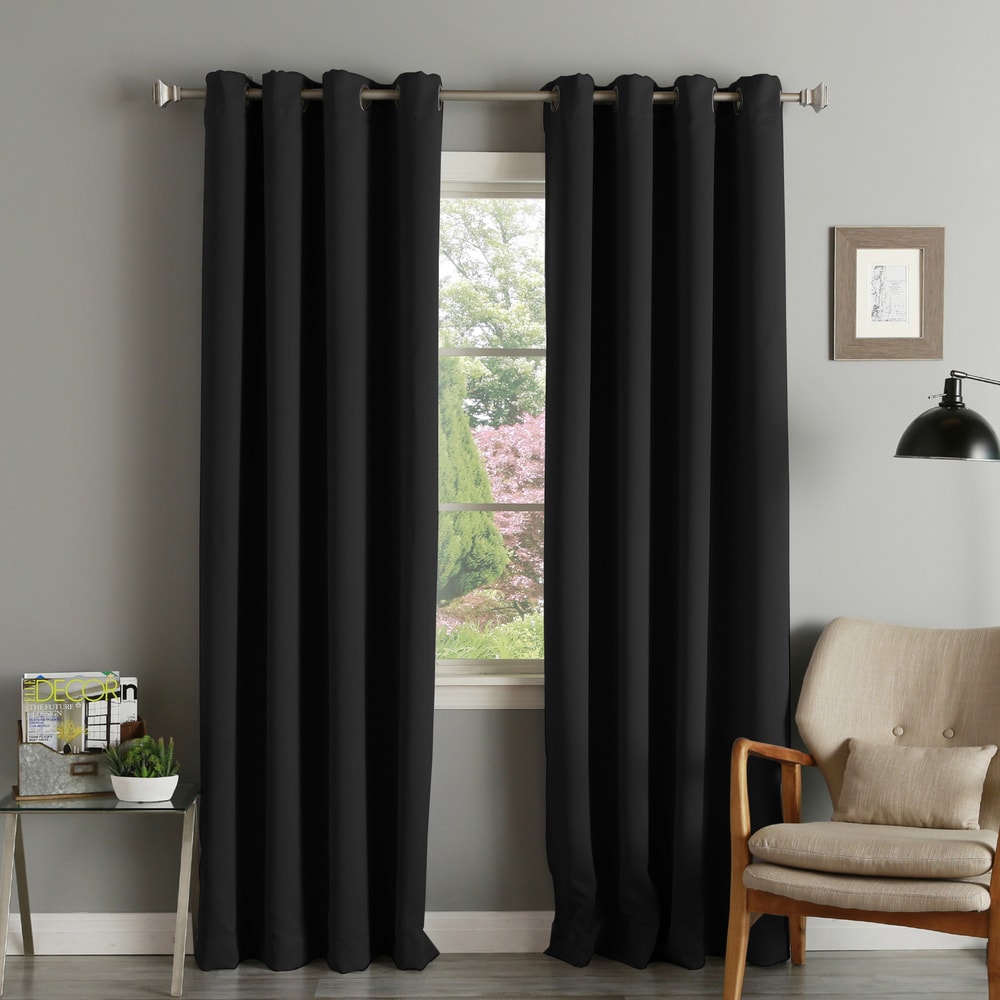 Aurora Home Thermal Insulated Blackout Curtain Panel Pair - 52w x 90l