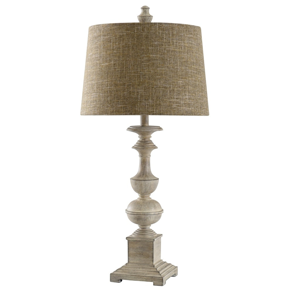 The Gray Barn Willowsun Distressed Off White Candlestick Footed Table Lamp