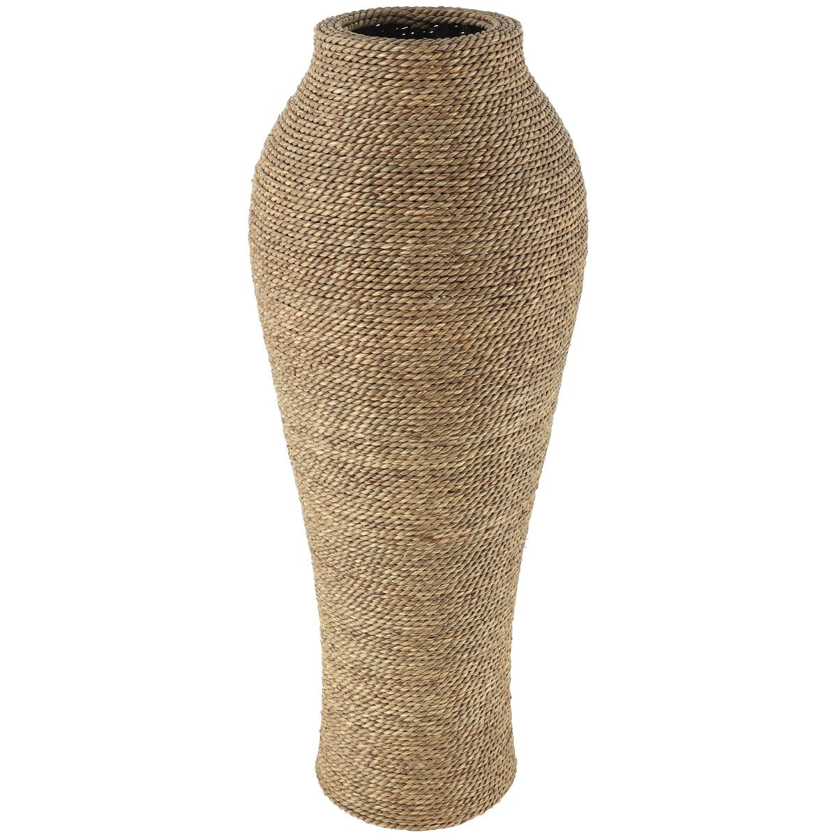 Seagrass Handmade Tall Wrapped Decorative Vase - Brown - Roche River Decor