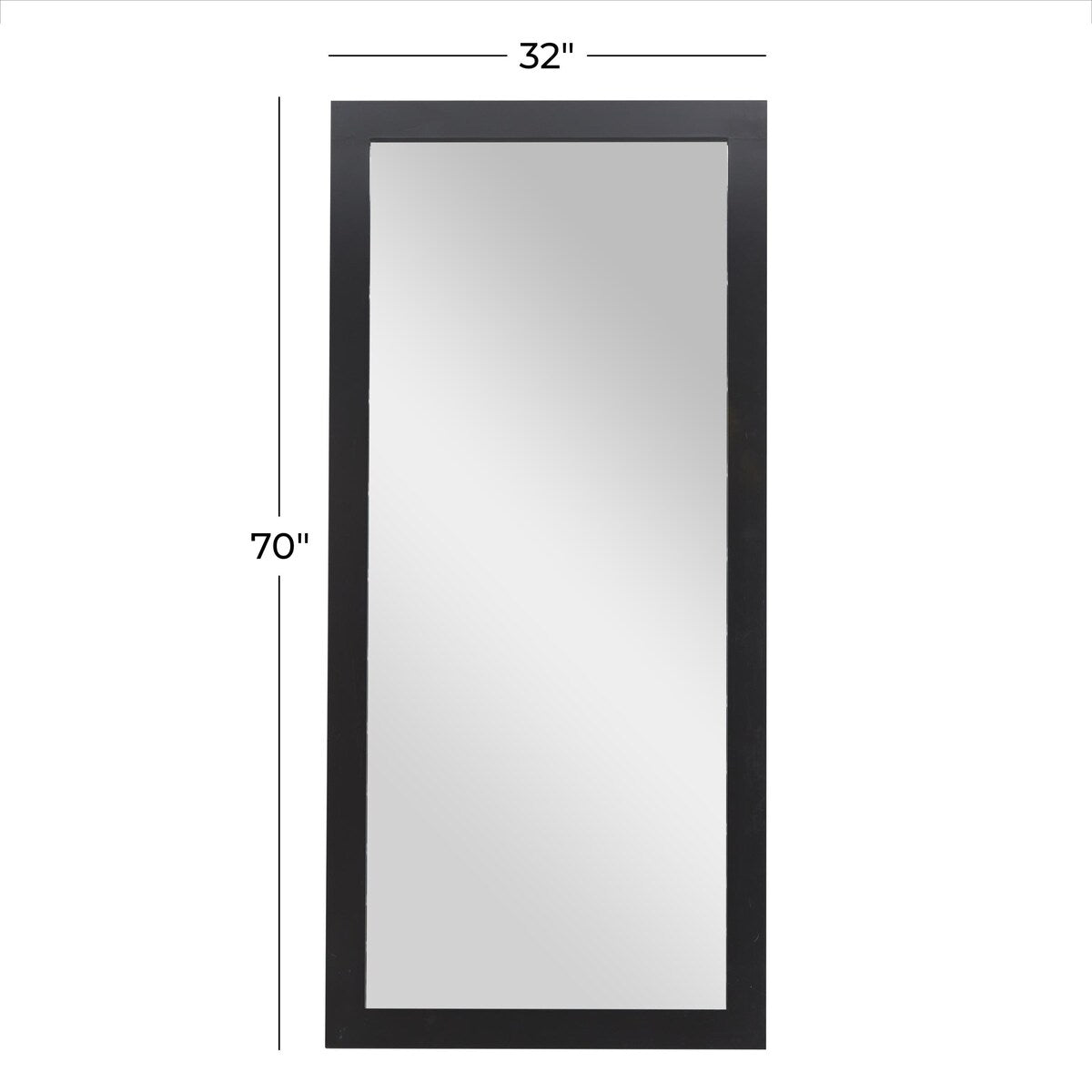 Wooden Rectangular Minimalistic Room Wall Mirror - White or Black - Roche River Decor