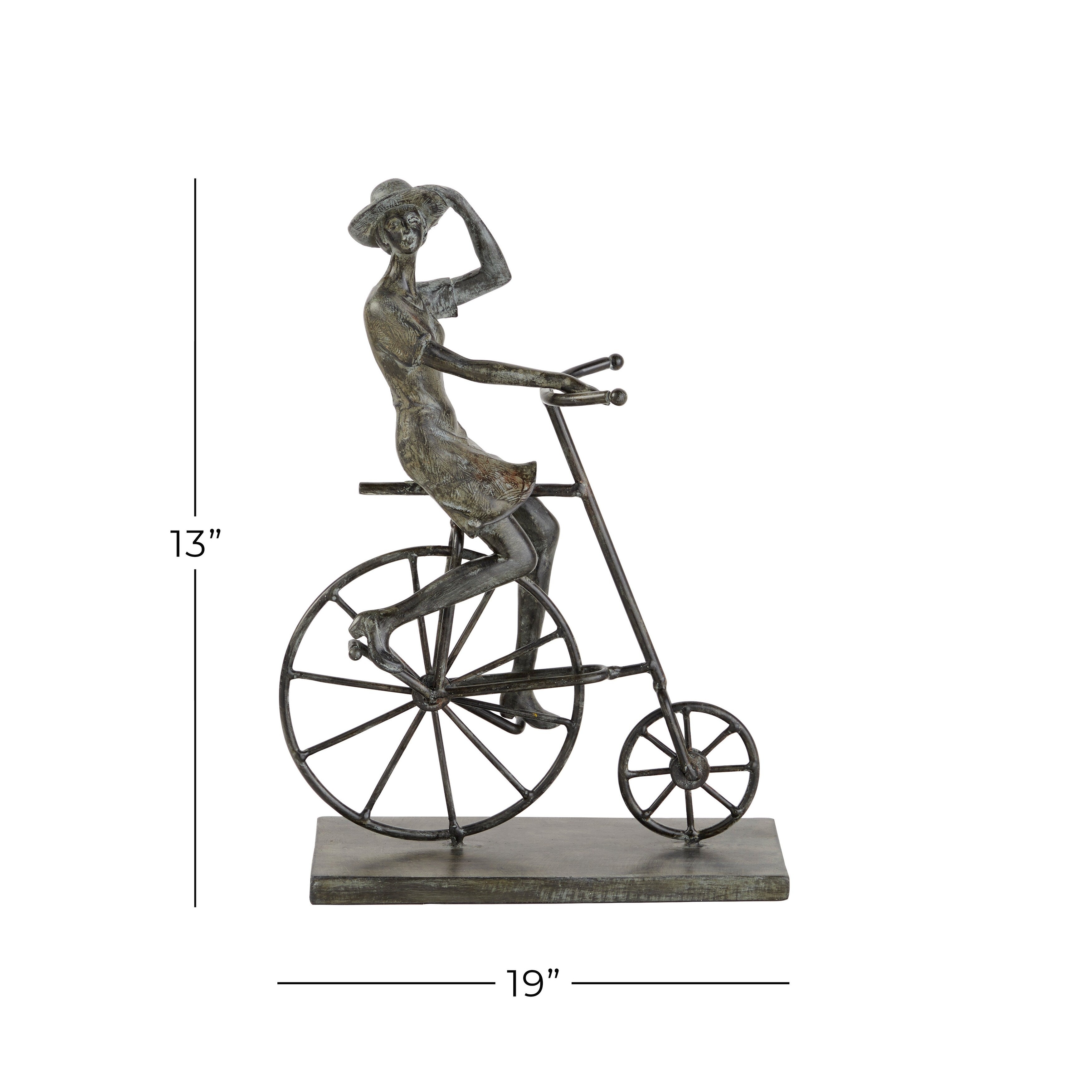 Bronze Polystone Traditional Sculpture Bicycle 13 x 9 x 4 - 9 x 4 x 13