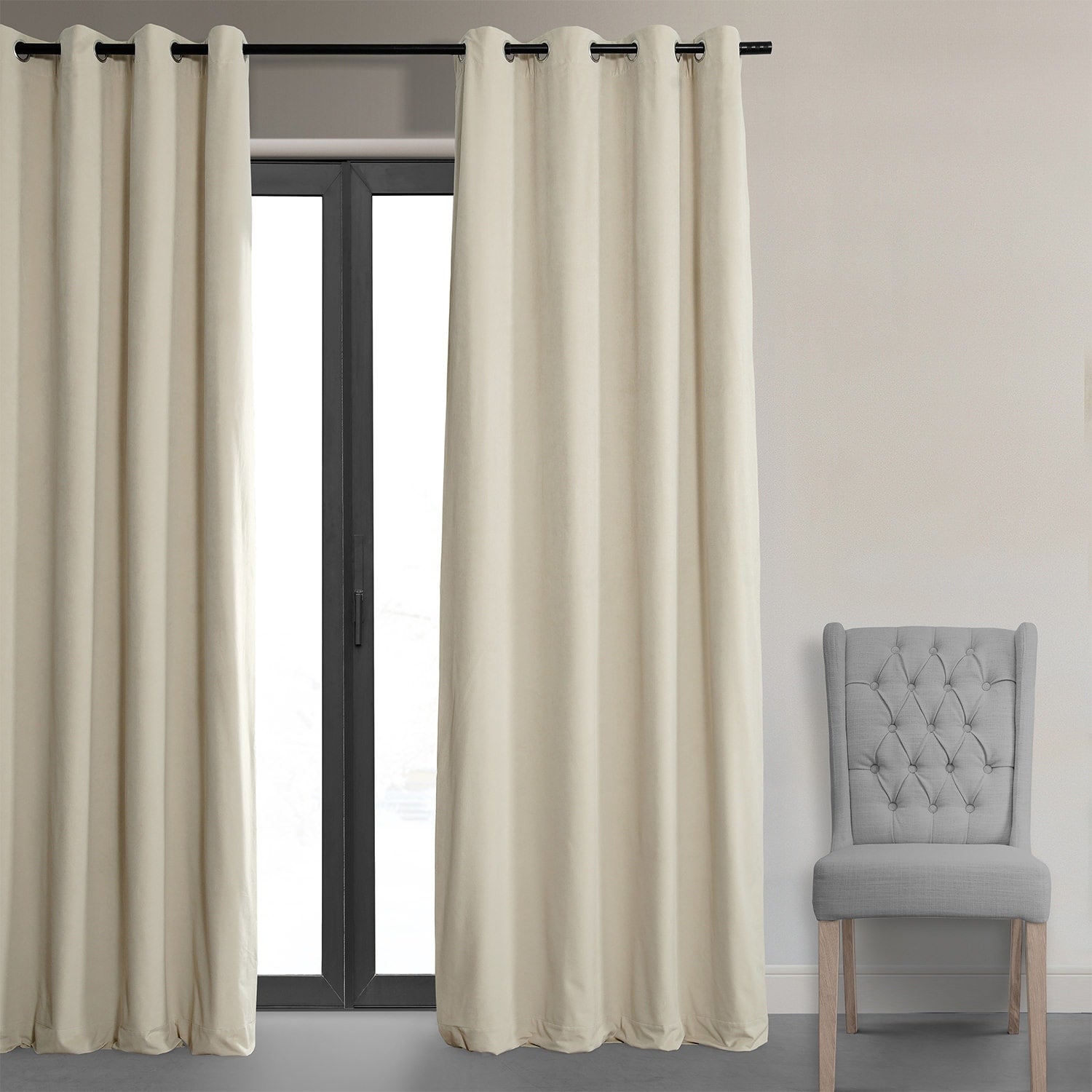 Exclusive Fabrics Signature Grommet Velvet Blackout Curtain (1 Panel)