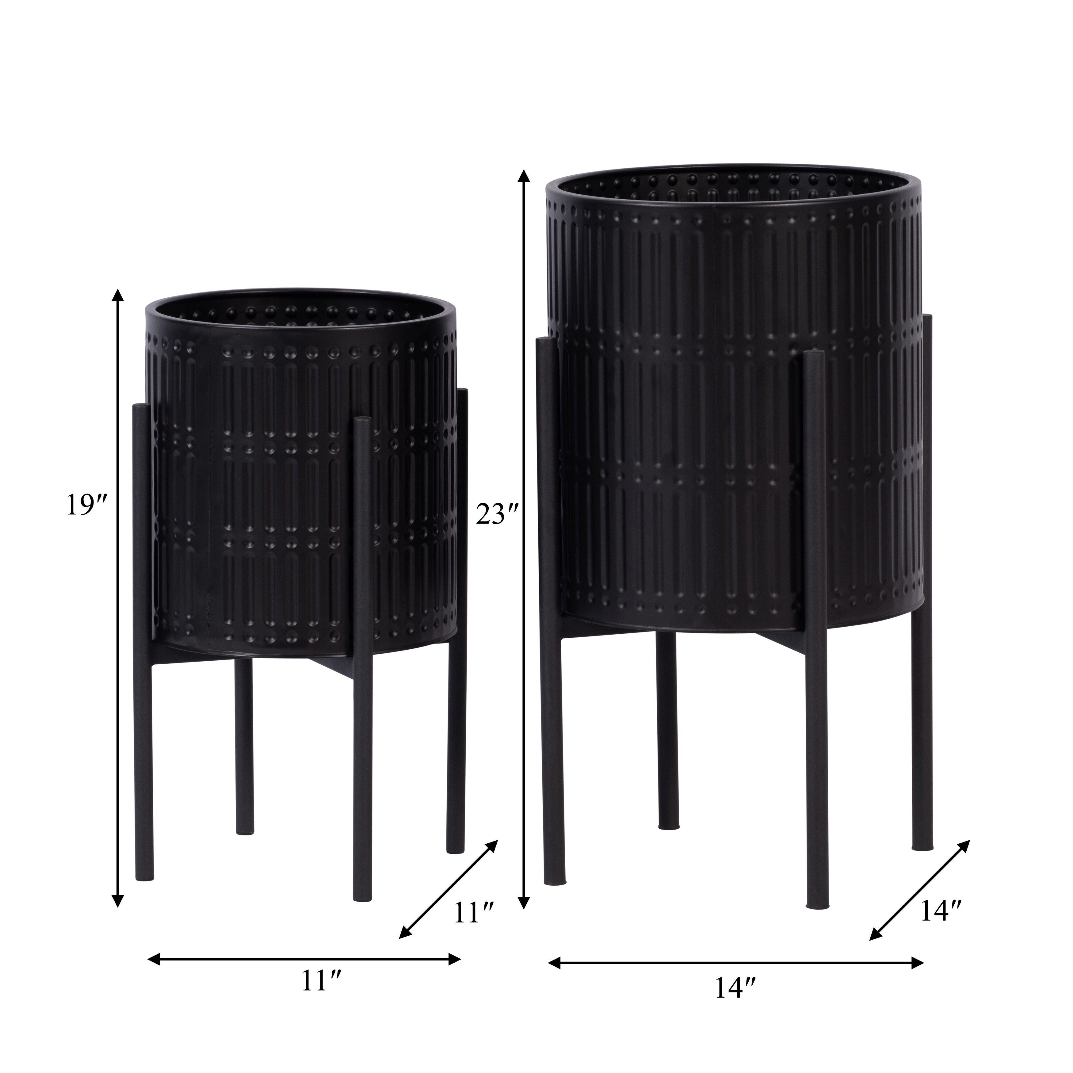 Sagebrook Home Chic Modern Planter Set of 2 - A Statement Piece for Indoor or Outdoor Greenery, Ideal for Contemporary Spaces