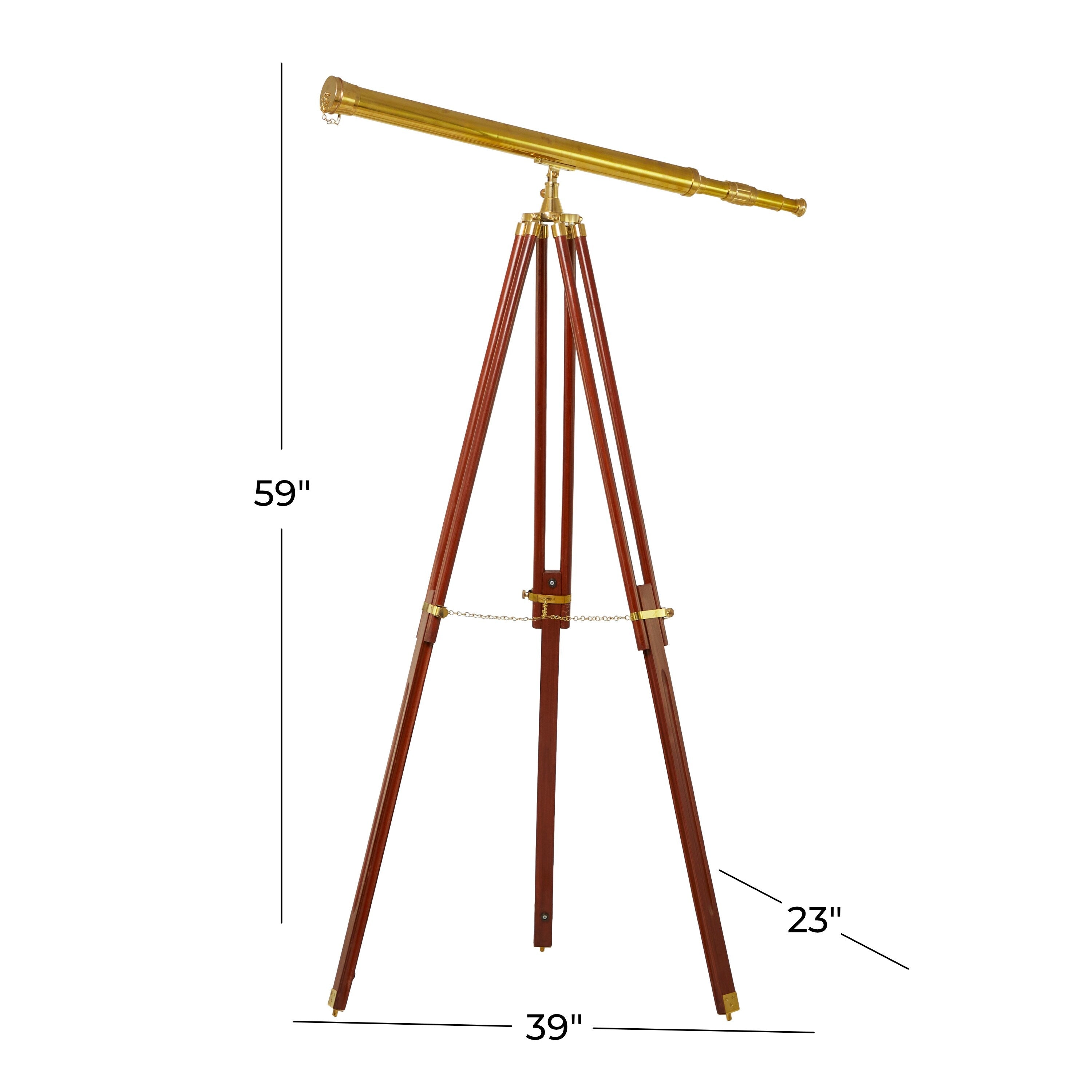 Polished Vintage Metal Telescope - Silver, Gold, Brass