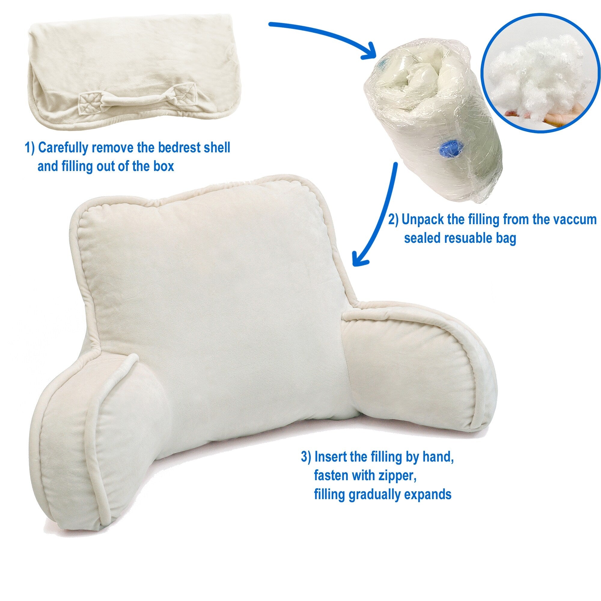 Super soft Lounger Need Assembly Bedrest Reading Pillow