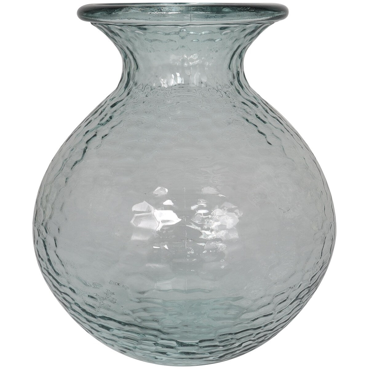 Recycled Glass Handmade Textured Decorative Vase - Clear - Roche River Decor