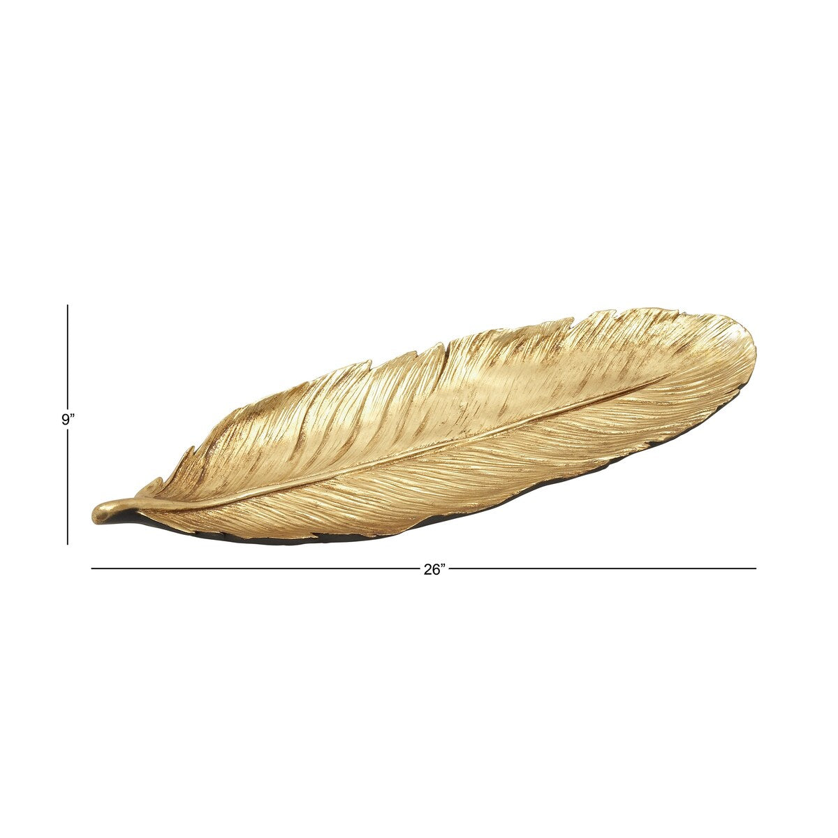 Polystone Bird Feather Decorative Decorative Bowl - Gold or Silver - Roche River Decor