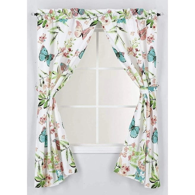 Printed Canvas Bathroom Window Curtains 54x58