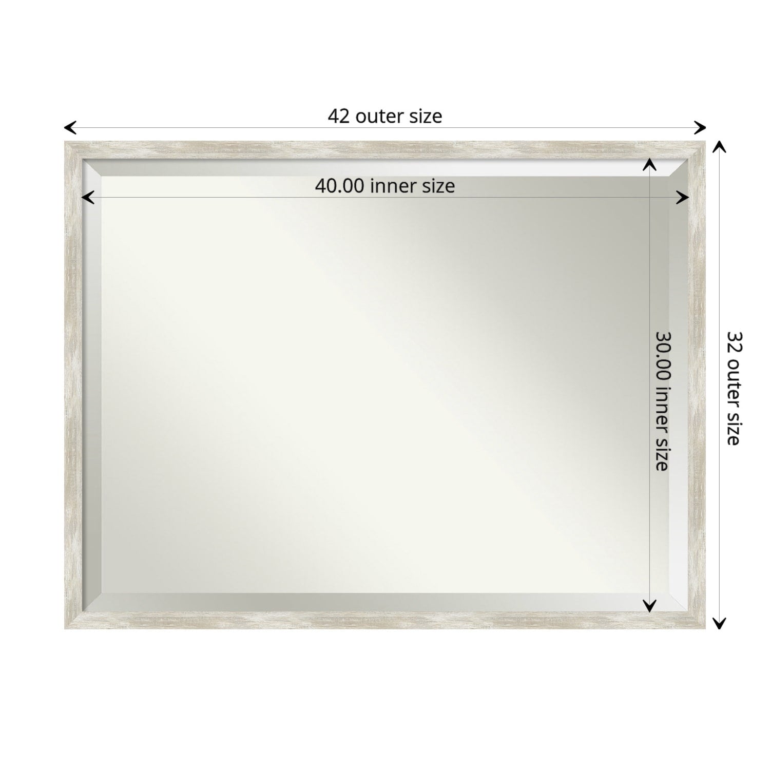 Beveled Bathroom Wall Mirror - Crackled Metallic Frame