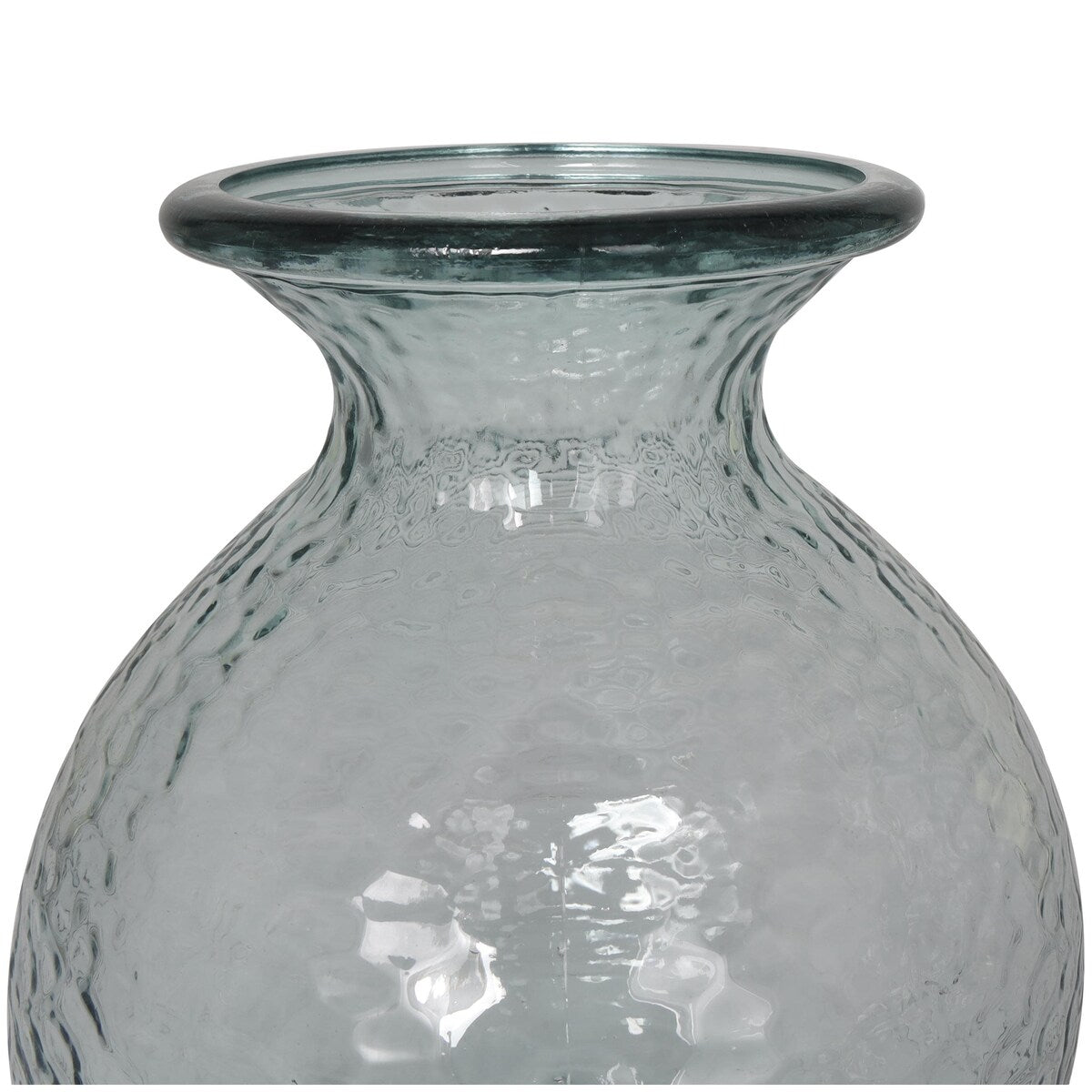 Recycled Glass Handmade Textured Decorative Vase - Clear - Roche River Decor