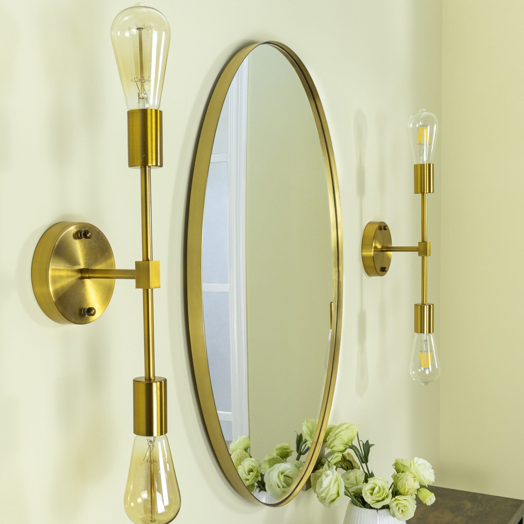 TEHOME Javell Oval Metal Wall Mirror