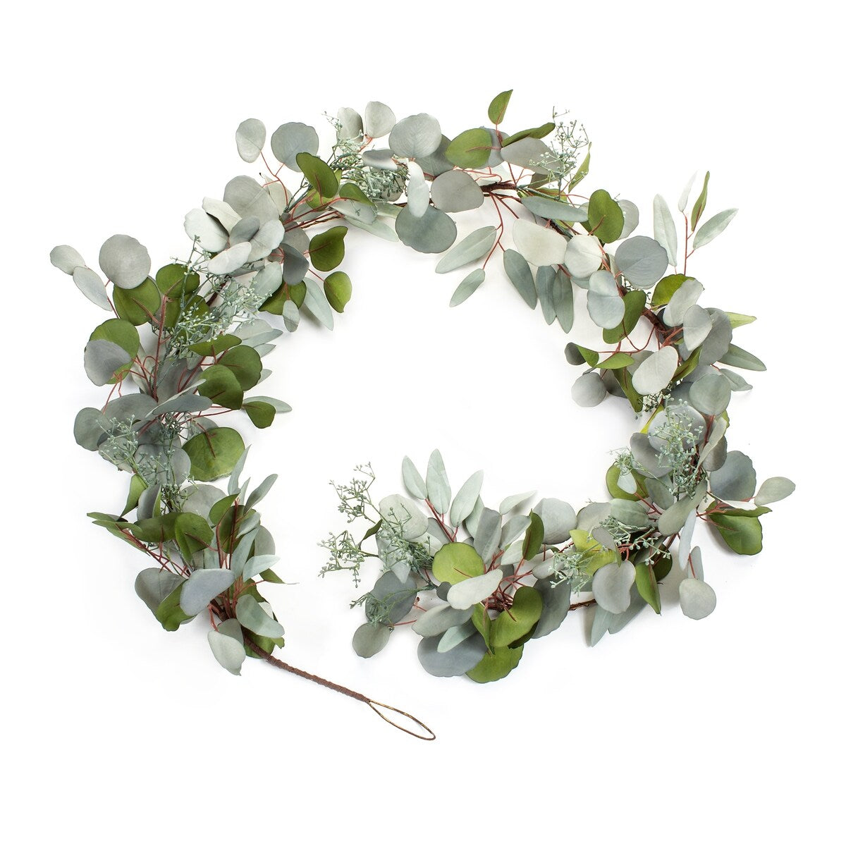 Seeded Mixed Eucalyptus Foliage Garland (Set of 2) - Green