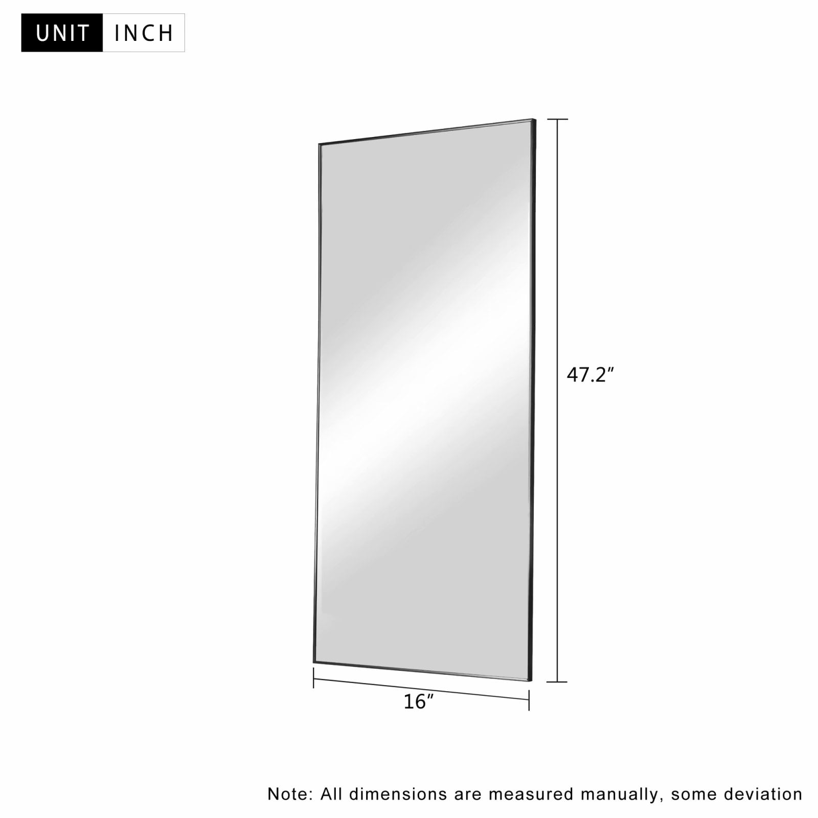Aluminum Alloy Full-length Hanging, Leaning, or Standing Mirror