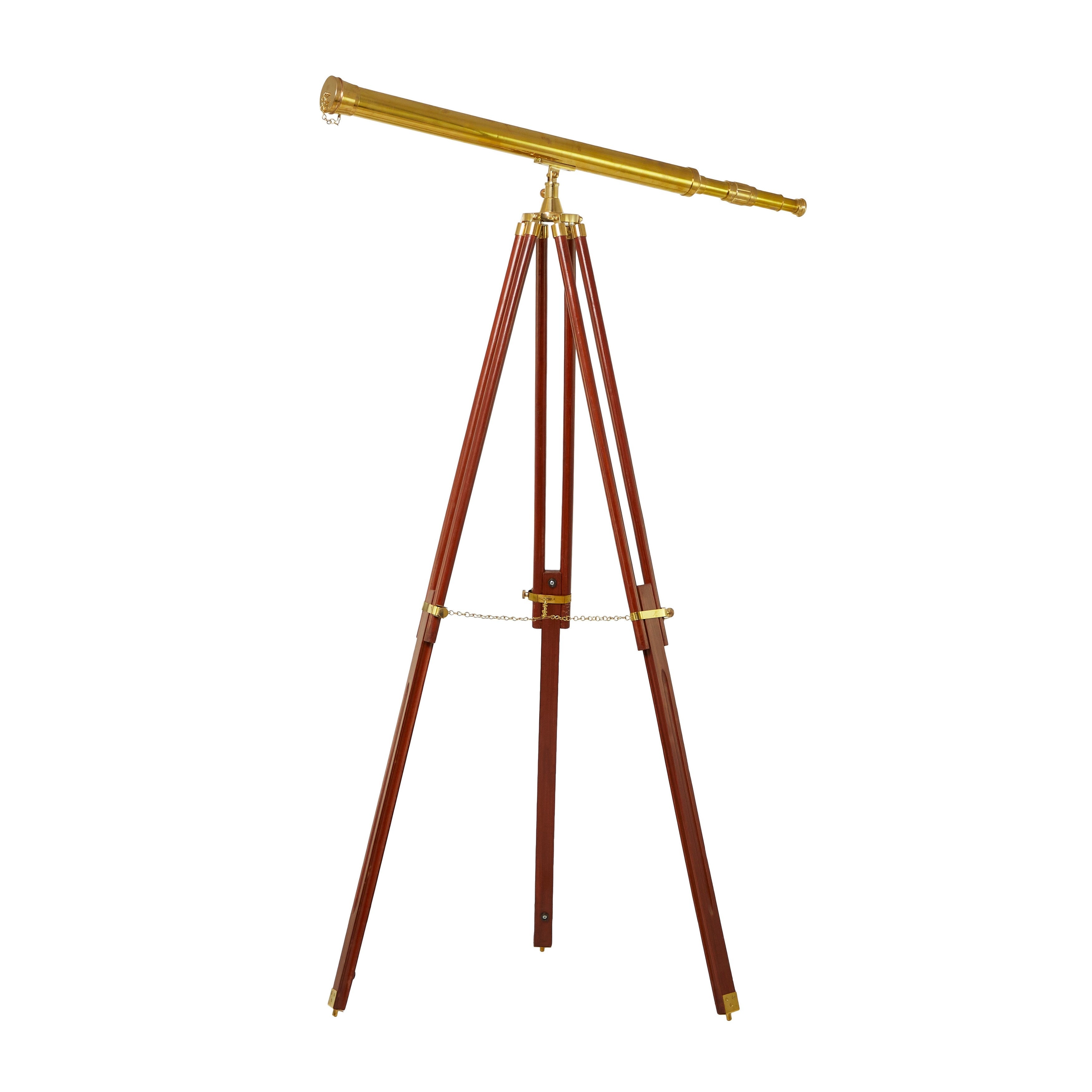 Polished Vintage Metal Telescope - Silver, Gold, Brass