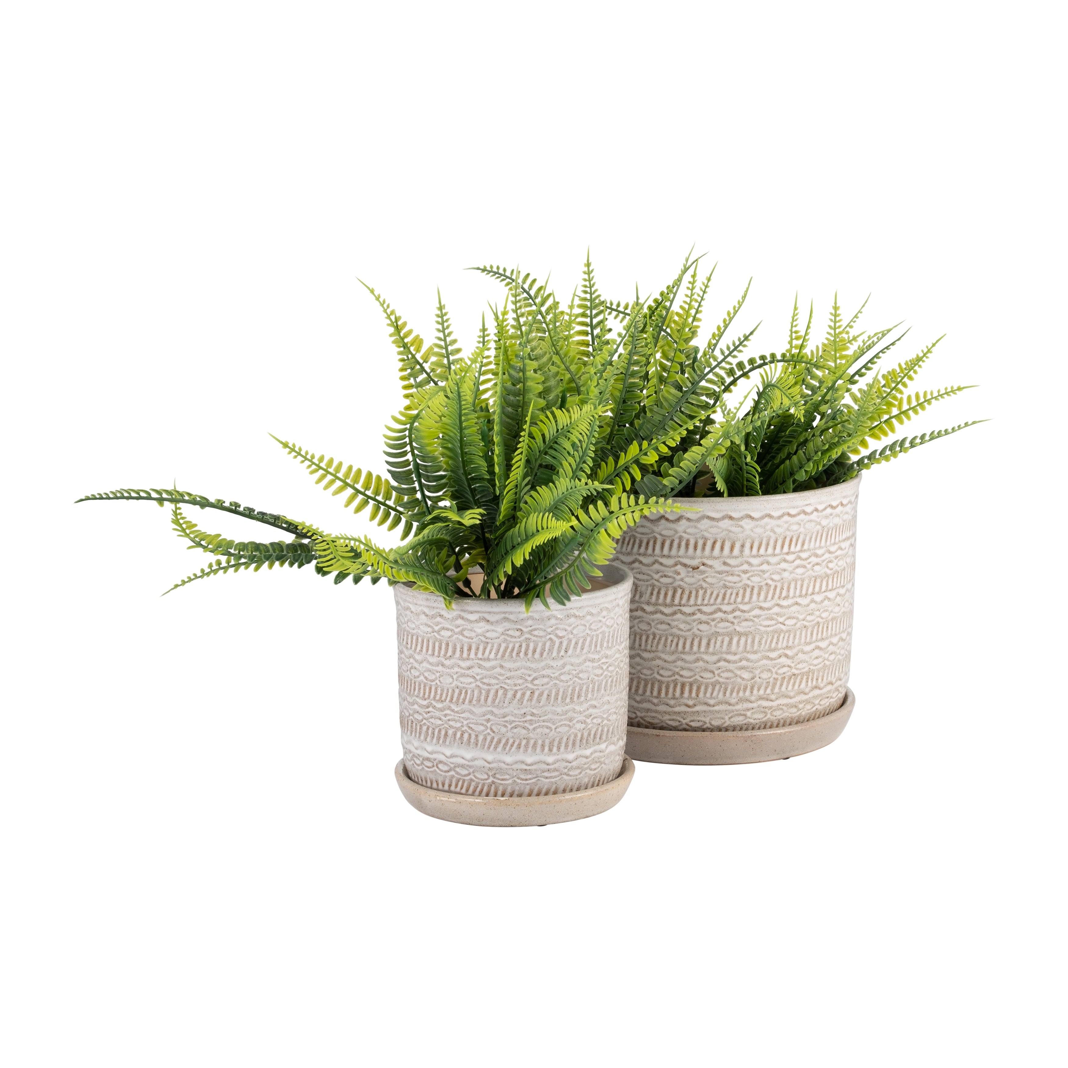 Sagebrook Home Modern Indoor or Outdoor Ceramic Planter Set of 2