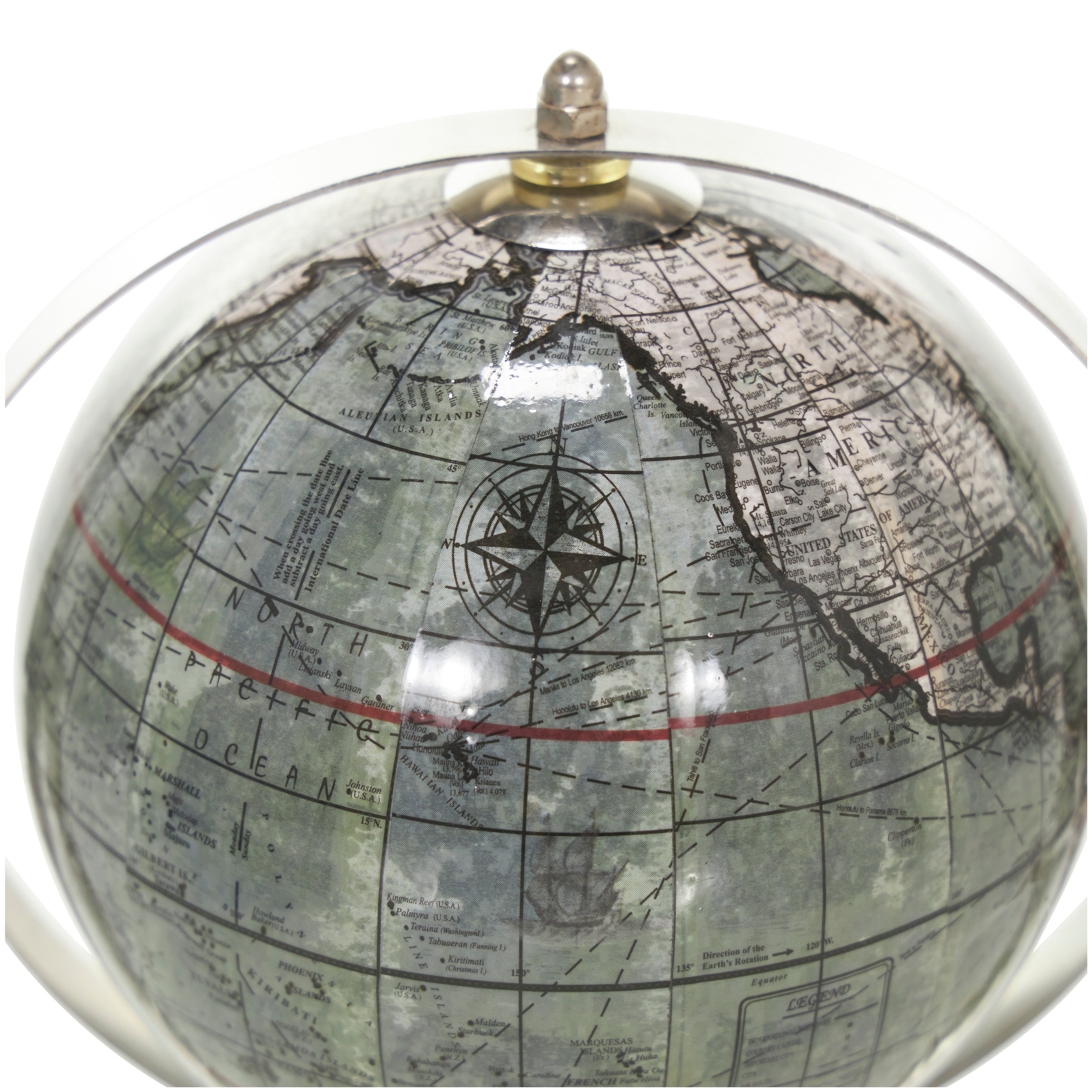 Silver Stainless Steel Metal Globe